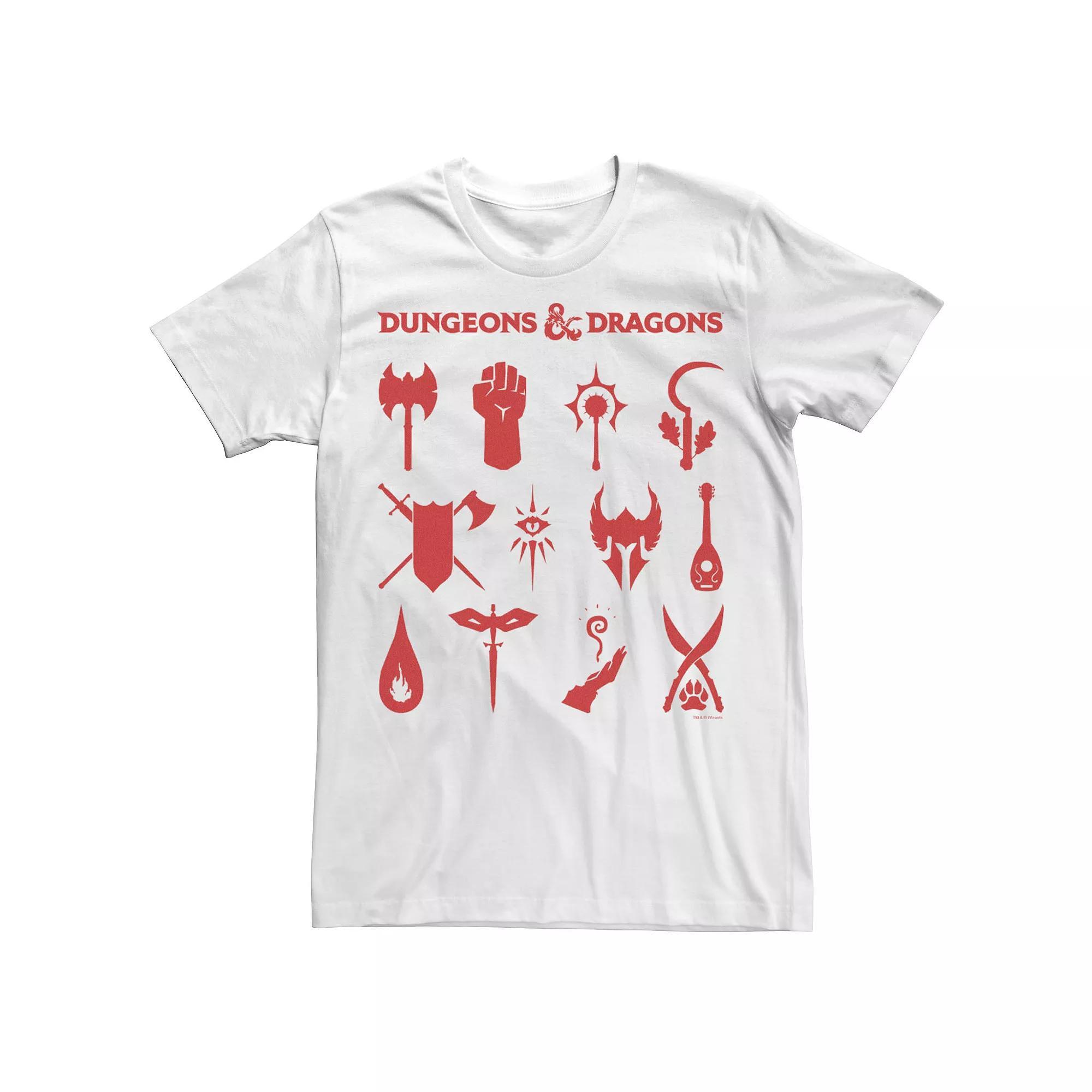 Men's Dungeons And Dragons Classes Icons Tee, Size: Medium, White Product Image