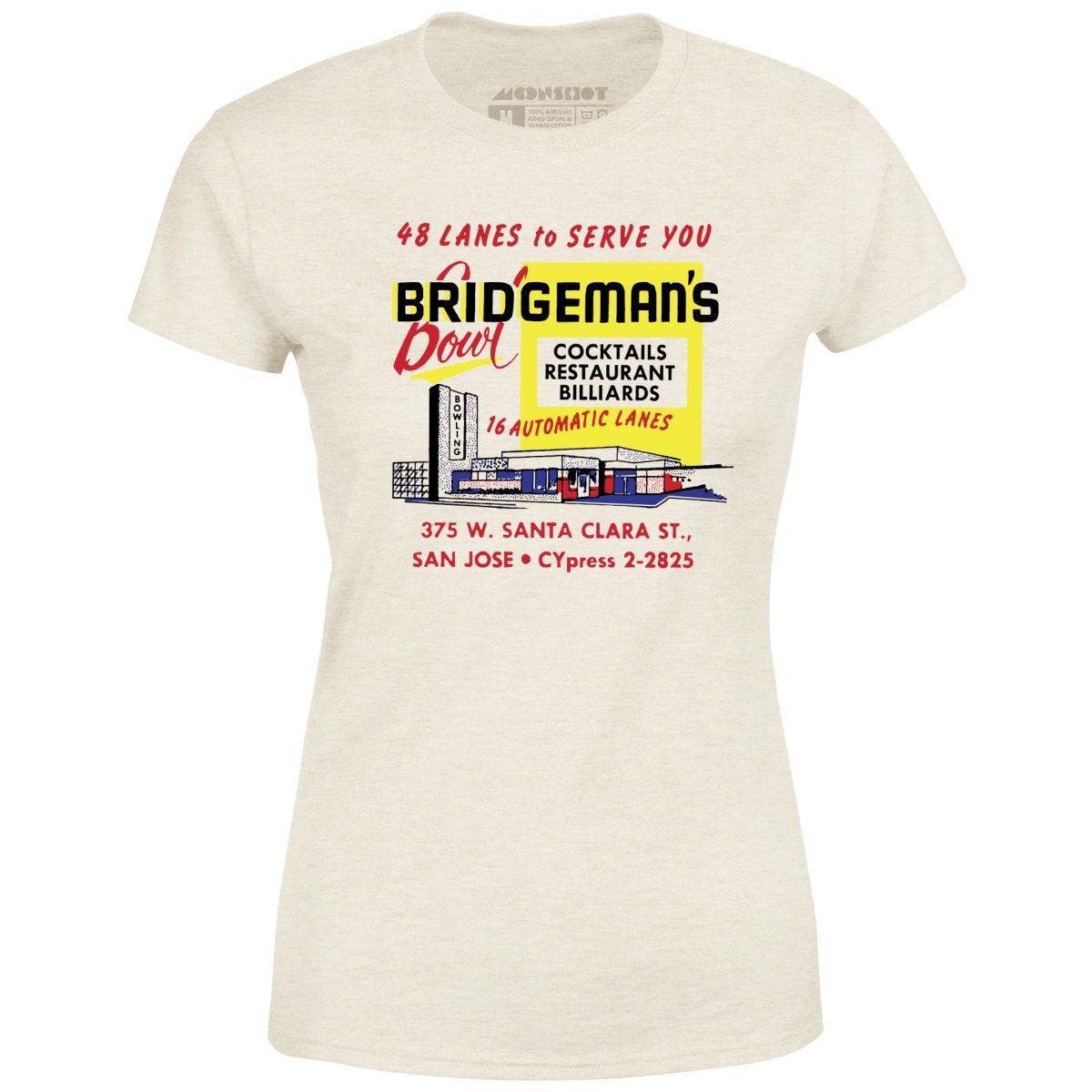 Bridgeman's Bowl - San Jose, CA - Vintage Bowling Alley - Women's T-Shirt Female Product Image