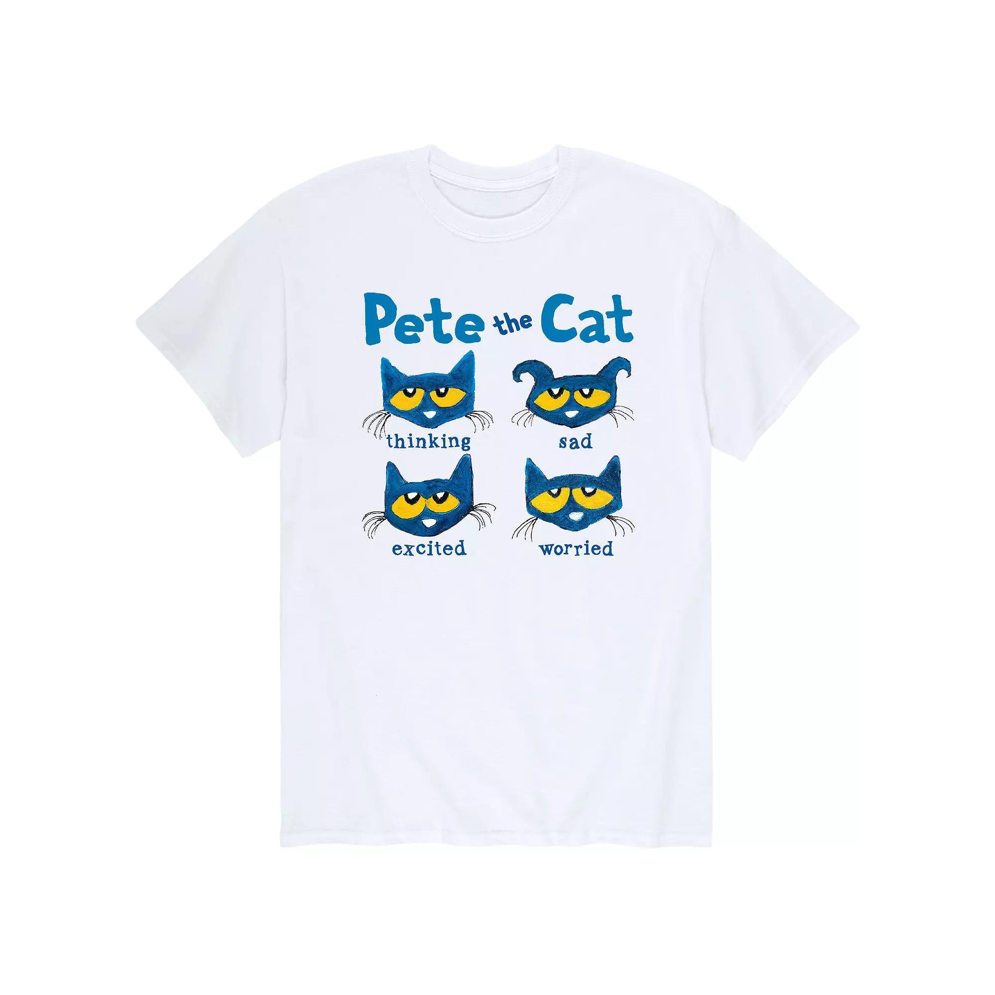 Men's Pete The Cat Many Moods Tee, Size: Large, White Product Image