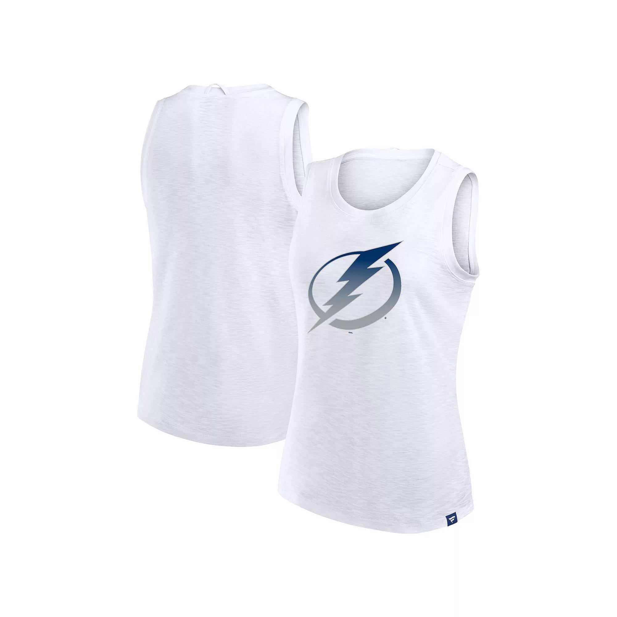Women's Fanatics White Tampa Bay Lightning Slub Tank Top, Size: Medium, Lgh White Product Image