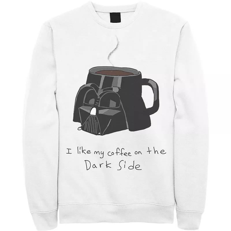 Men's Star Wars Darth Vader Mug I Like My Coffee On The Dark Side Sweatshirt, Size: Large, Athletic Grey Product Image