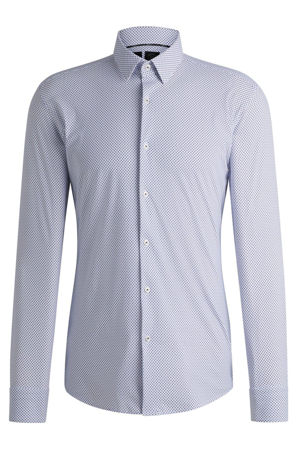 Slim-fit shirt in printed performance-stretch jersey Product Image