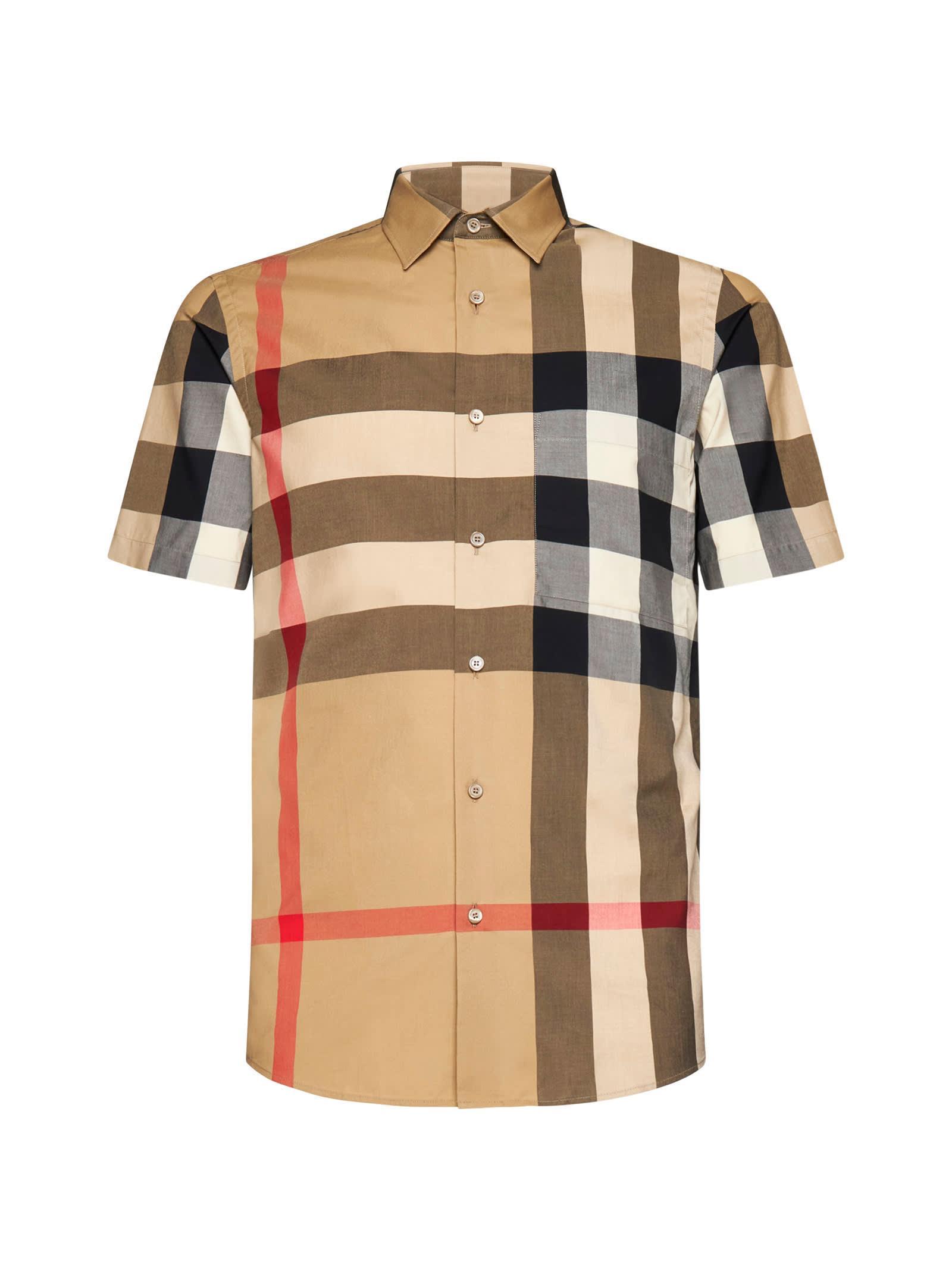 BURBERRY Cotton Shirt In Neutrals Product Image