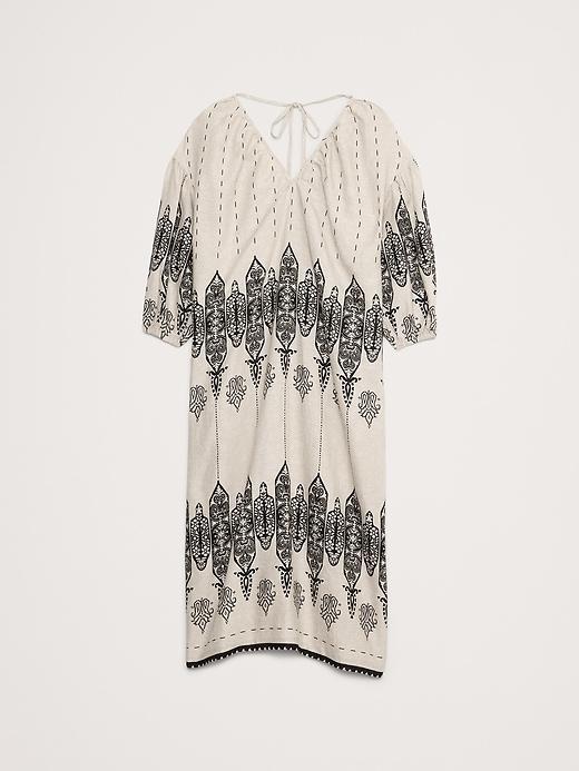 Linen V-Neck Maxi Dress Product Image