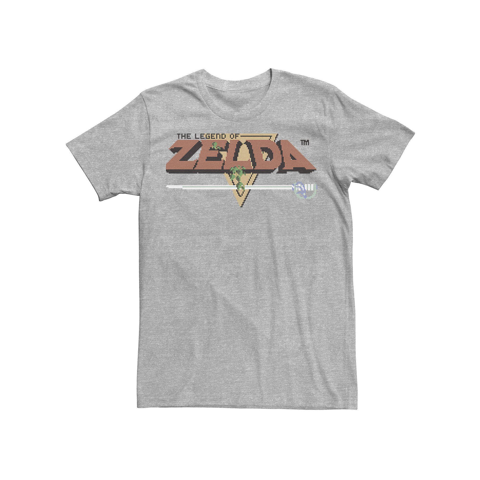 Men's Nintendo Zelda Classic NES 8bit Title Screen Tee, Size: Medium, Athletic Grey Product Image