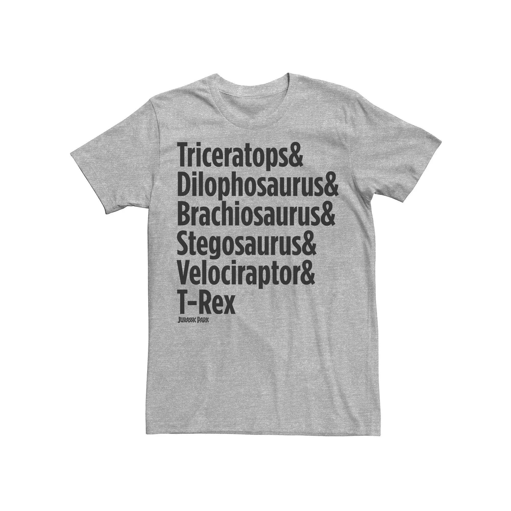 Men's Jurassic Park Dinosaur Name Types Tee,  Product Image