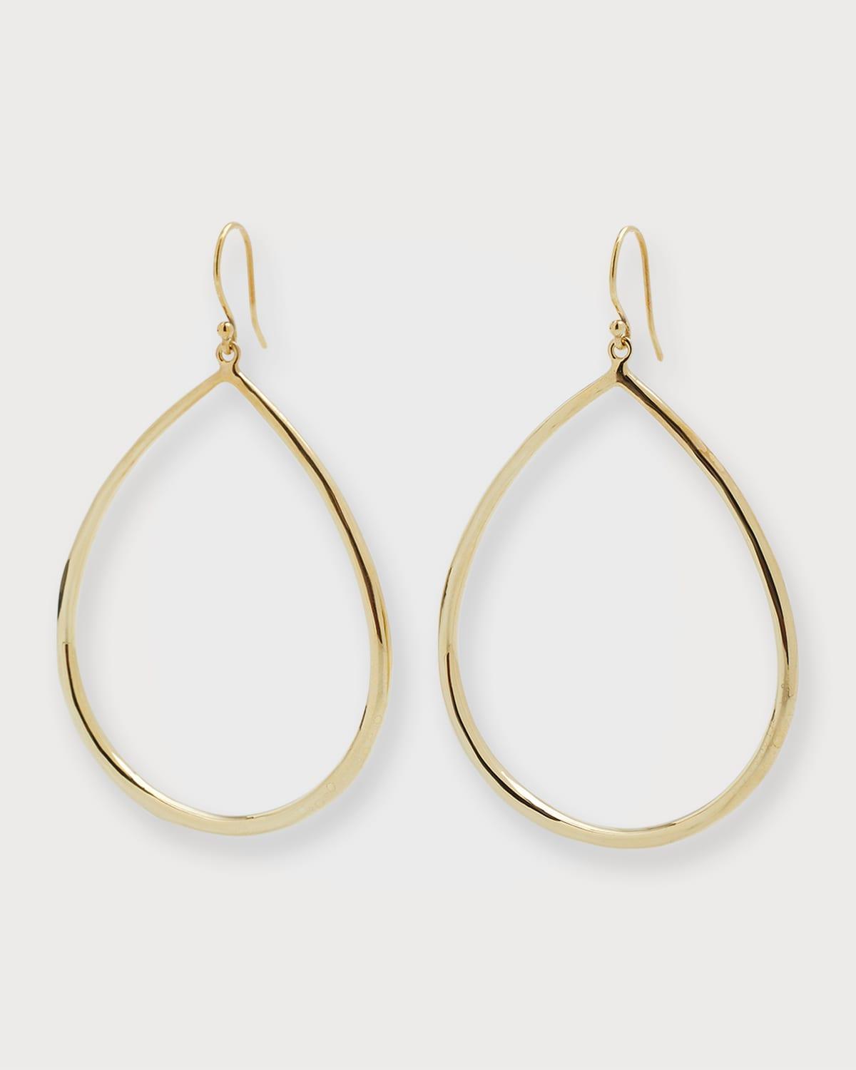 Sculpted Open Teardrop Earrings in 18K Gold Product Image