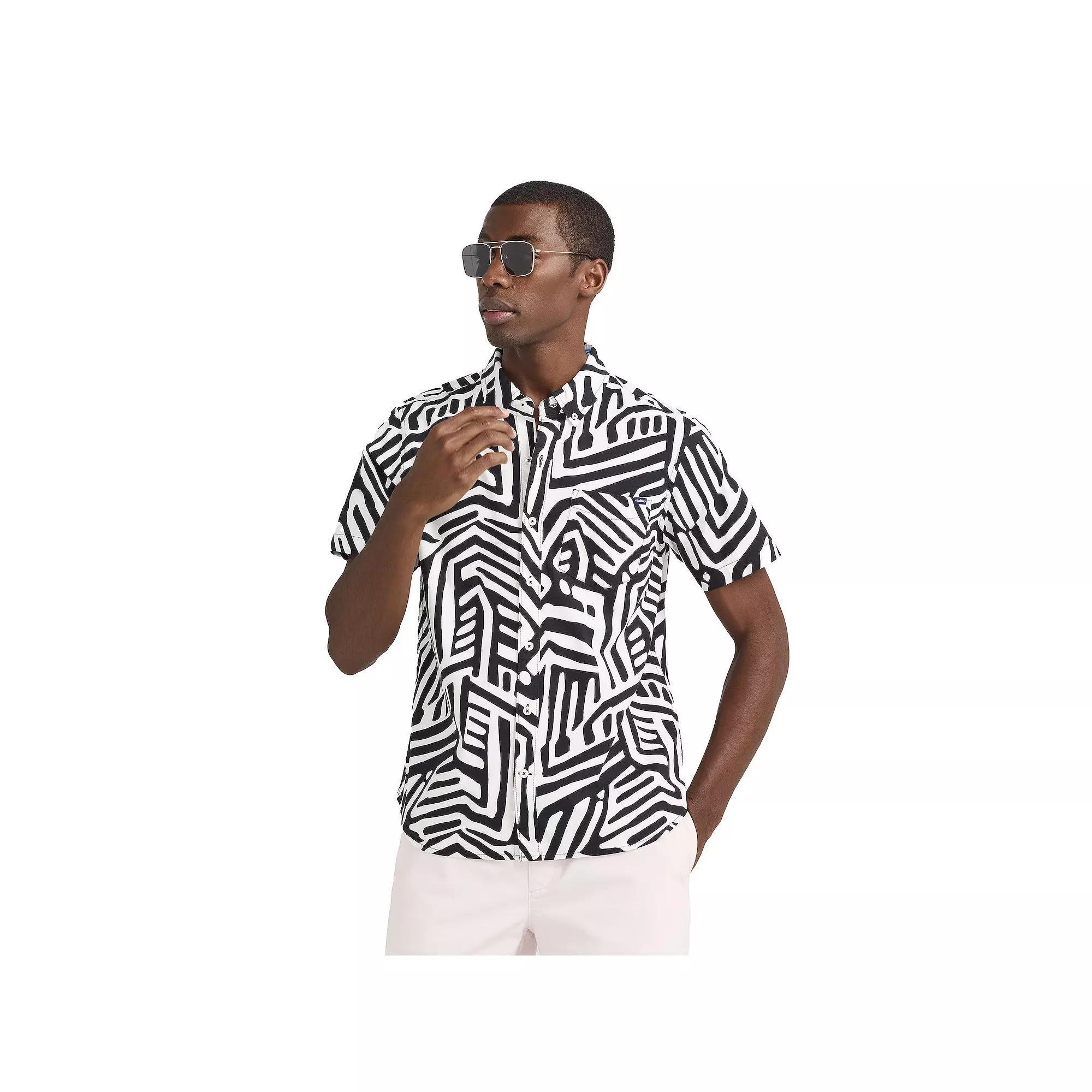 Men's Chubbies Short Sleeve Button Down Shirt, Size: XL, Black Product Image