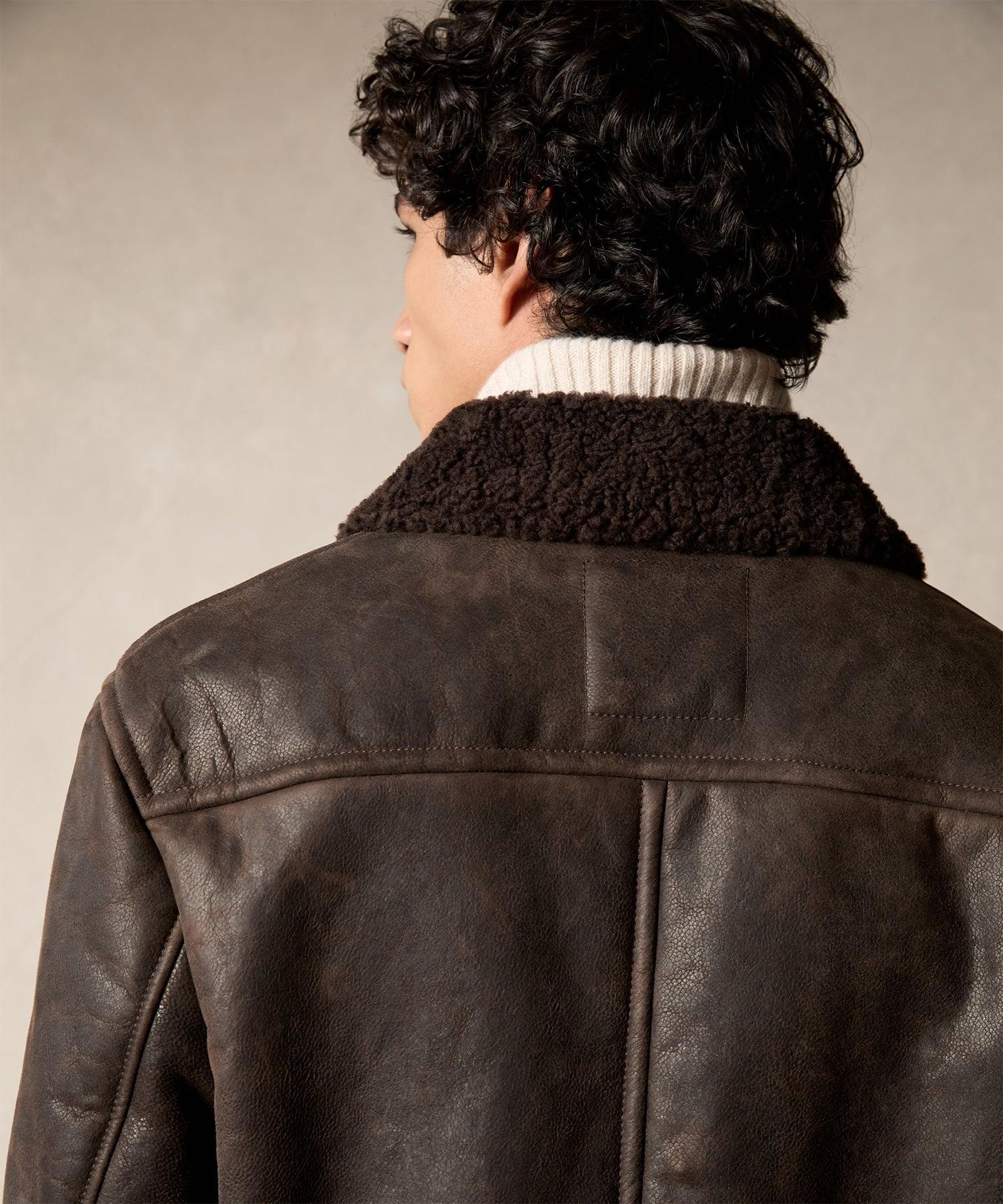 Shearling Chore Jacket in Brown Product Image