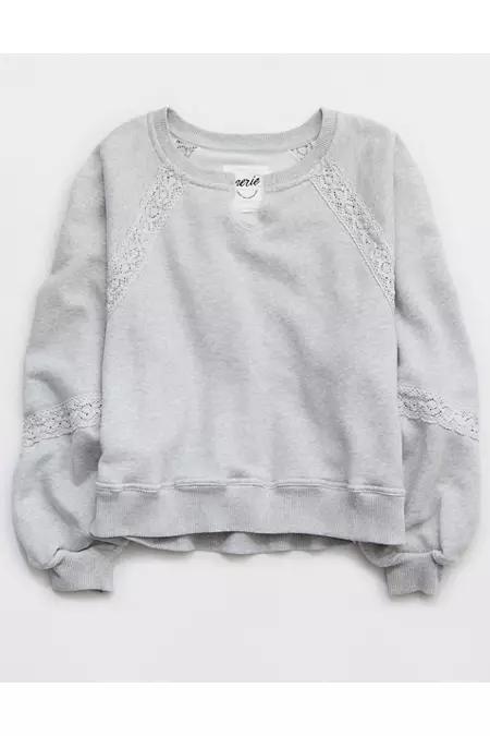 Aerie Hey Crochet Sweatshirt Women's Product Image