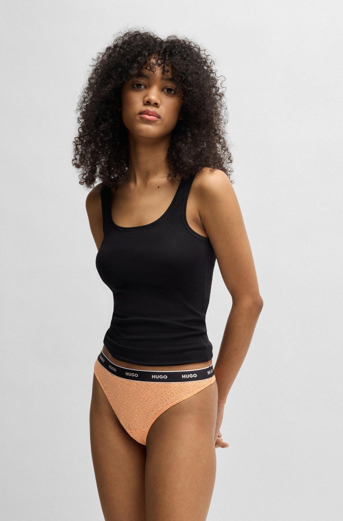 Three-pack of thongs in stretch lace Product Image