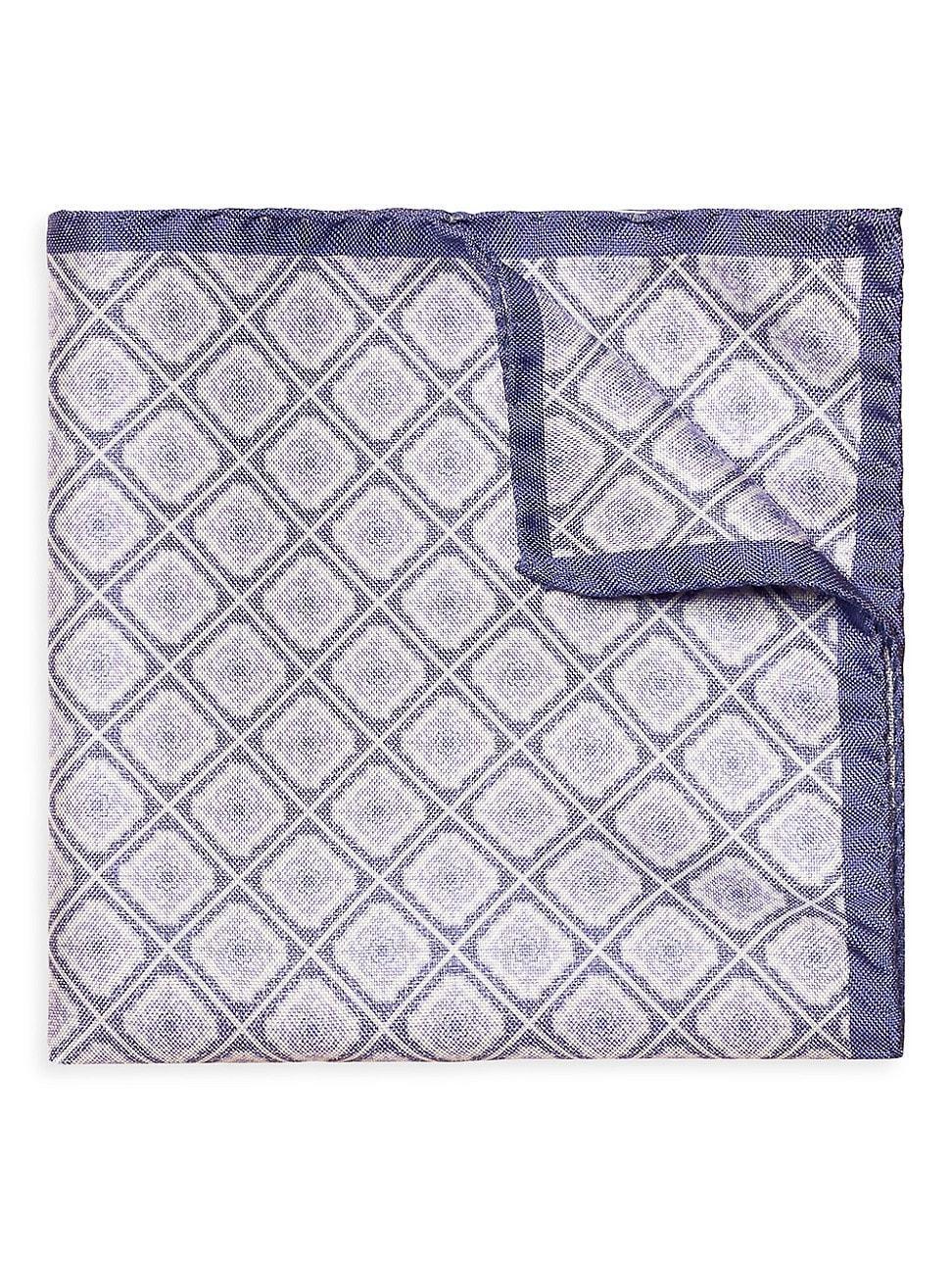 Mens Medallion-Print Silk Pocket Square Product Image