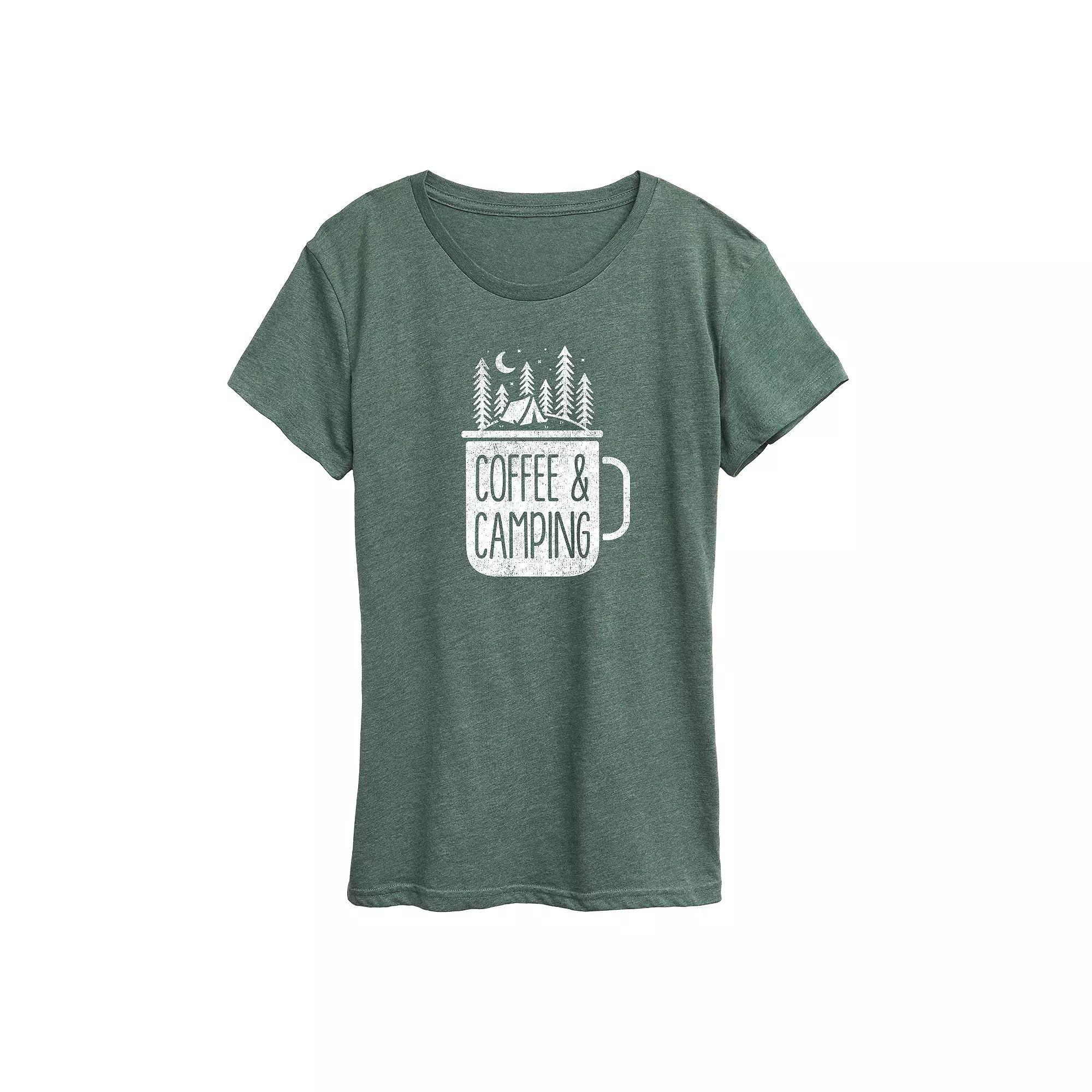Women's Coffee And Camping Graphic Tee, Girl's,  Product Image