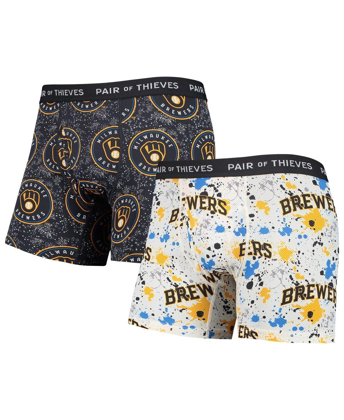 Mens Pair of Thieves /Navy Milwaukee Brewers Super Fit 2-Pack Boxer Briefs Set Product Image