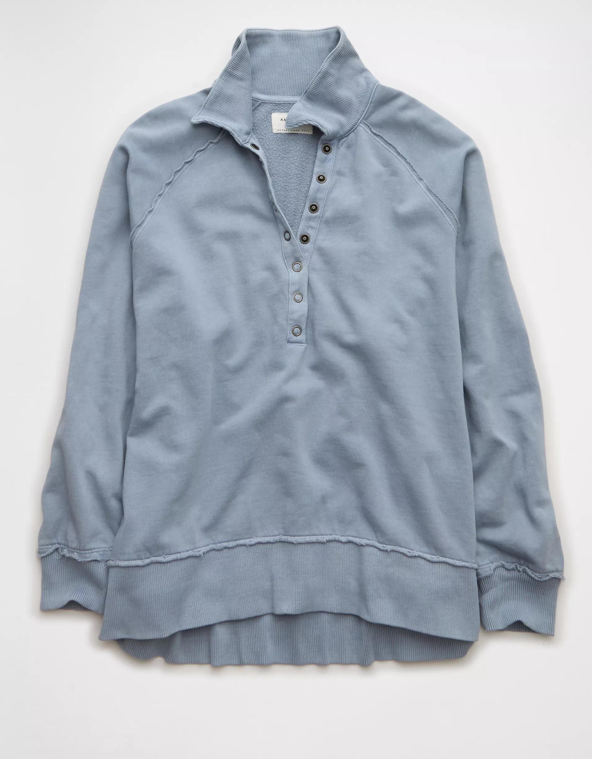 AE Big Hug Henley Sweatshirt Product Image