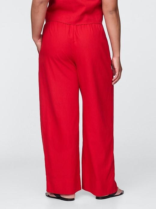 Linen-Blend Easy Wide-Hem Pants Product Image