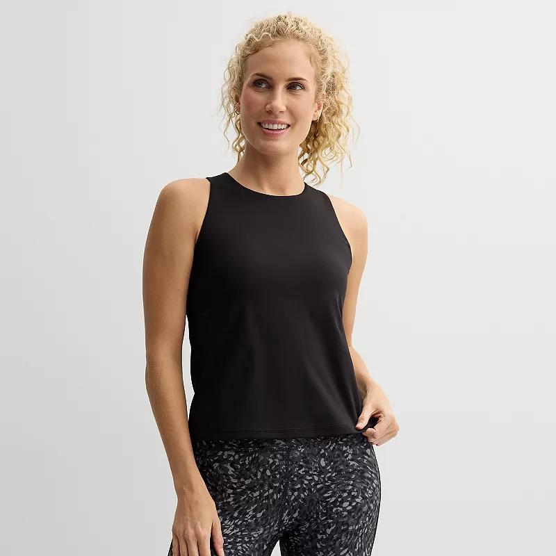 Women's Tek Gear® Ultrastretch High Neck Built In Bra Tank, Size: XXL, Mineral Black Product Image