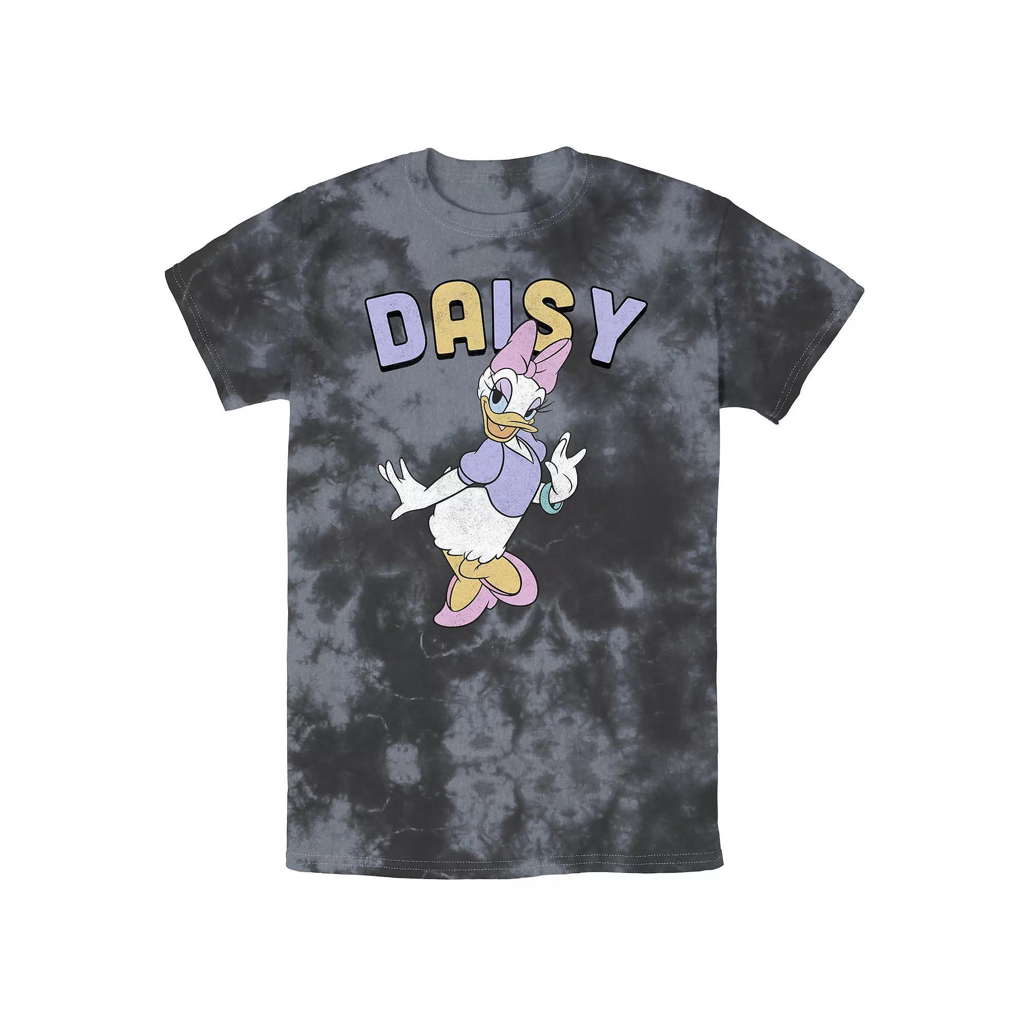 Men's Disney Mickey & Friends Daisy Duck Simple Portrait Bomabrd Wash Tee, Size: Large, Black Grey Product Image