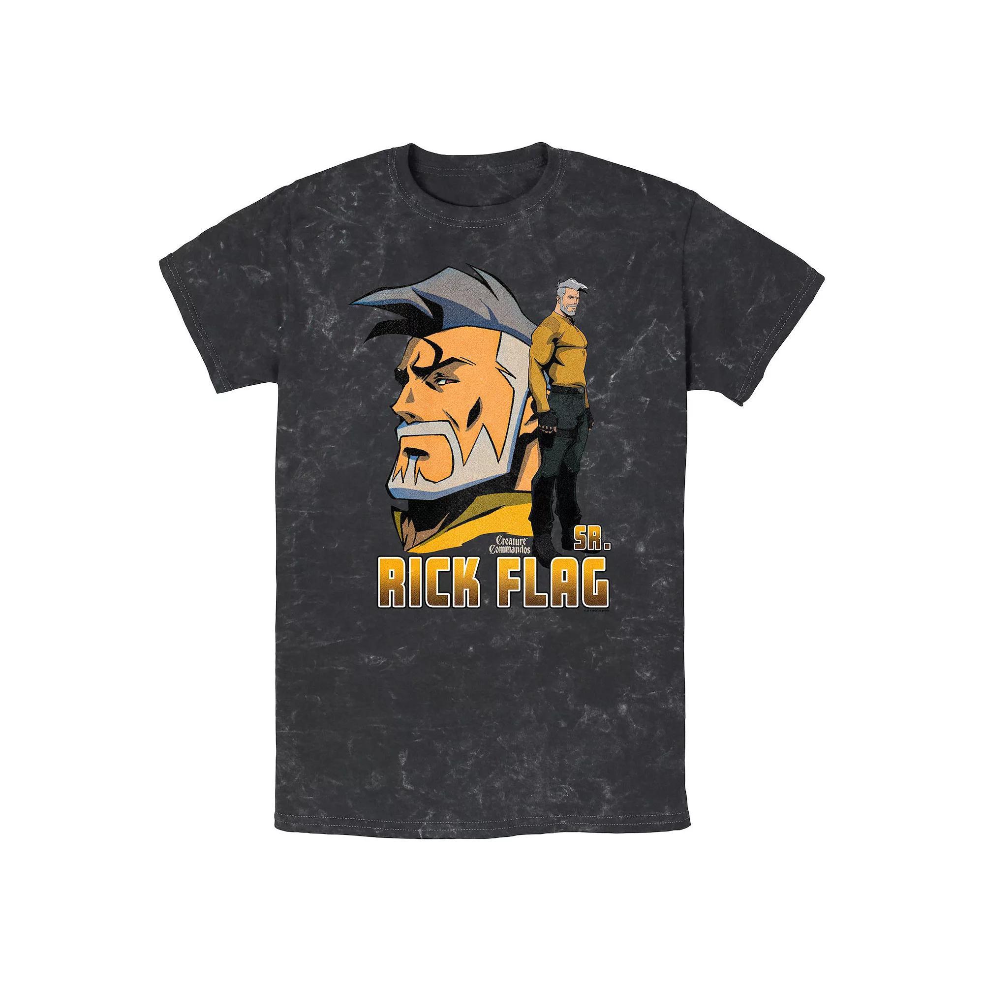Men's Creature Commandos Rick Flag Sr. Poster Mineral Wash Graphic Tee,  Product Image