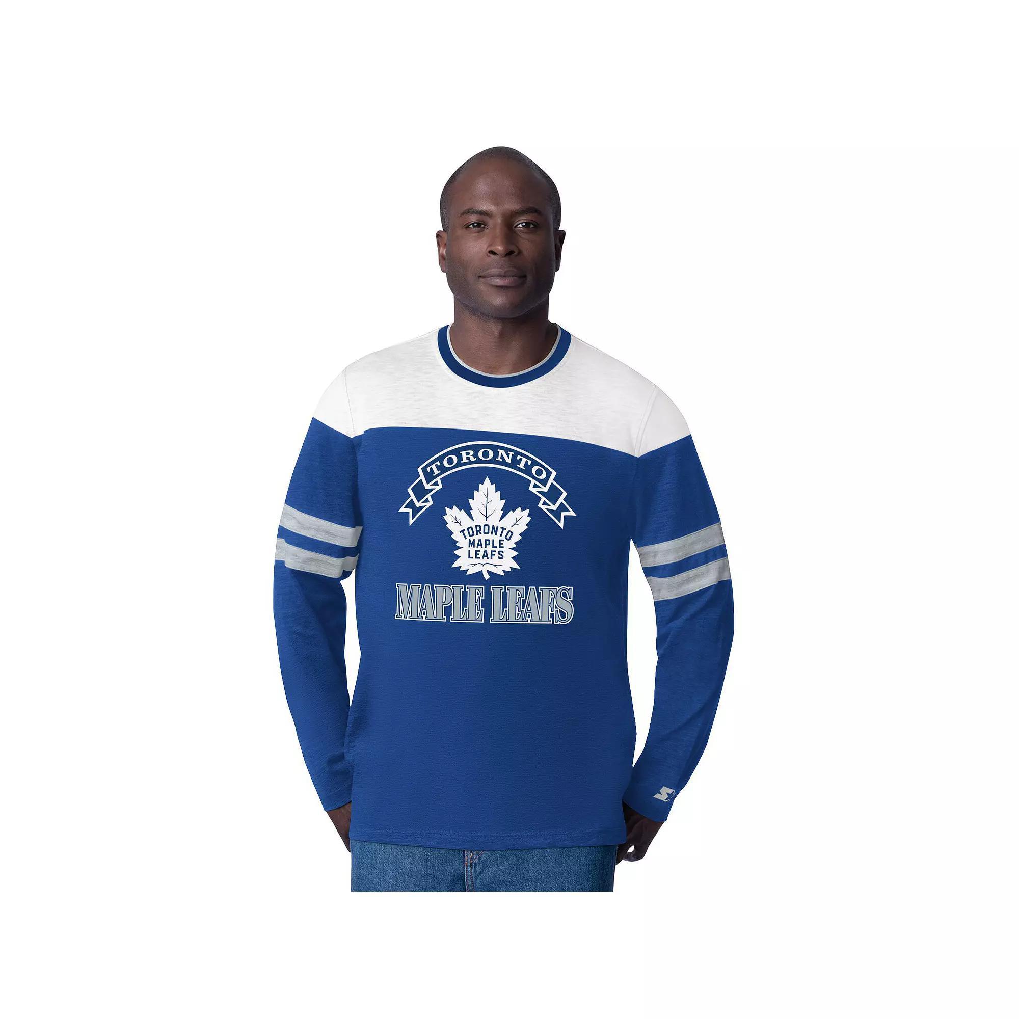 Men's Starter  Blue Toronto Maple Leafs Blitz Durene Long Sleeve T-Shirt, Size: Medium, Mpl Blue Product Image