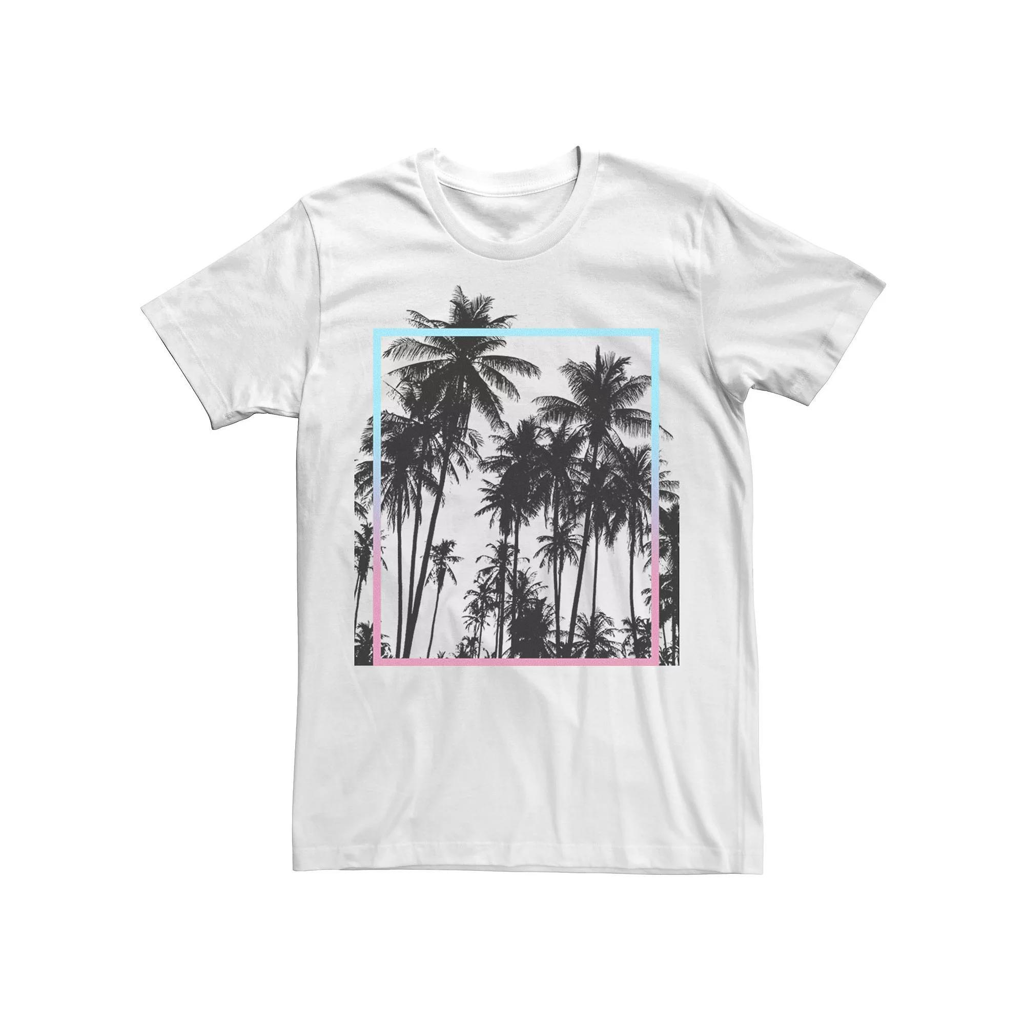 Big & Tall Paradise Palm Trees Gradient Box Design Tee, Men's,  Product Image