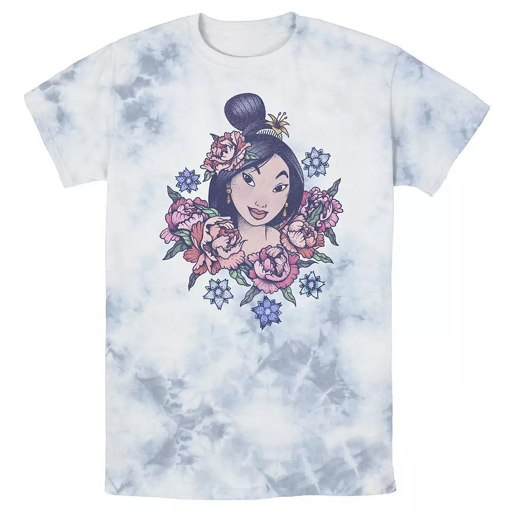 Men's Disney Mulan Floral Portrait Vintage Bomabrd Wash Tee,  Product Image