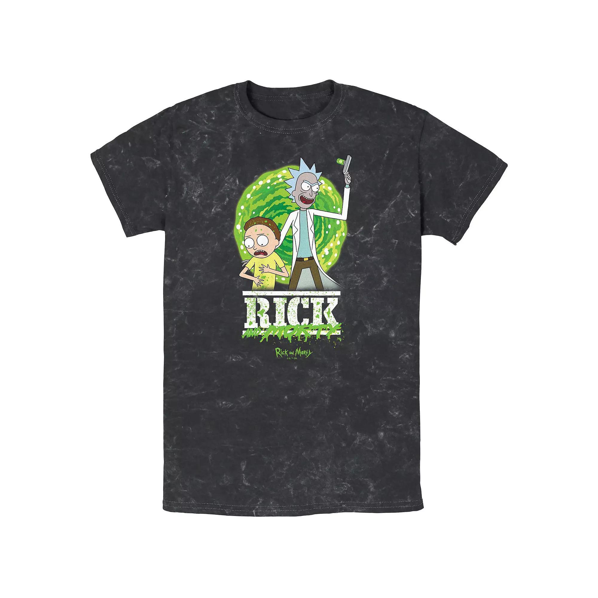Men's Rick And Morty Danger Duo Mineral Wash Graphic Tee,  Product Image