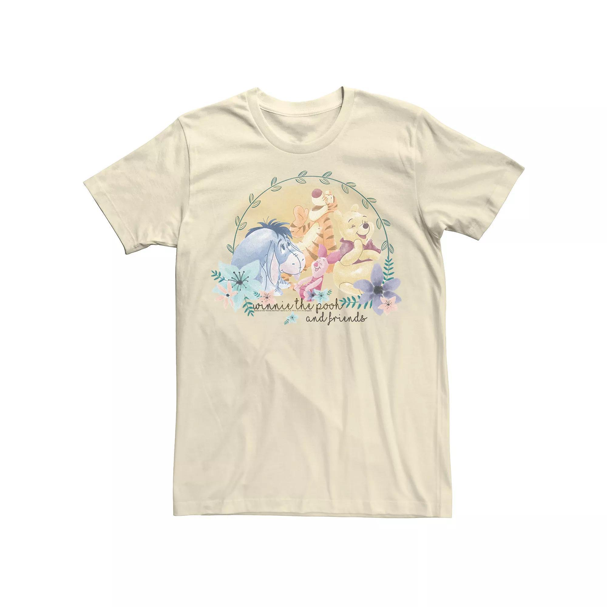 Disney's Winnie The Pooh & Friends Floral Portrait Men's Tee,  Product Image
