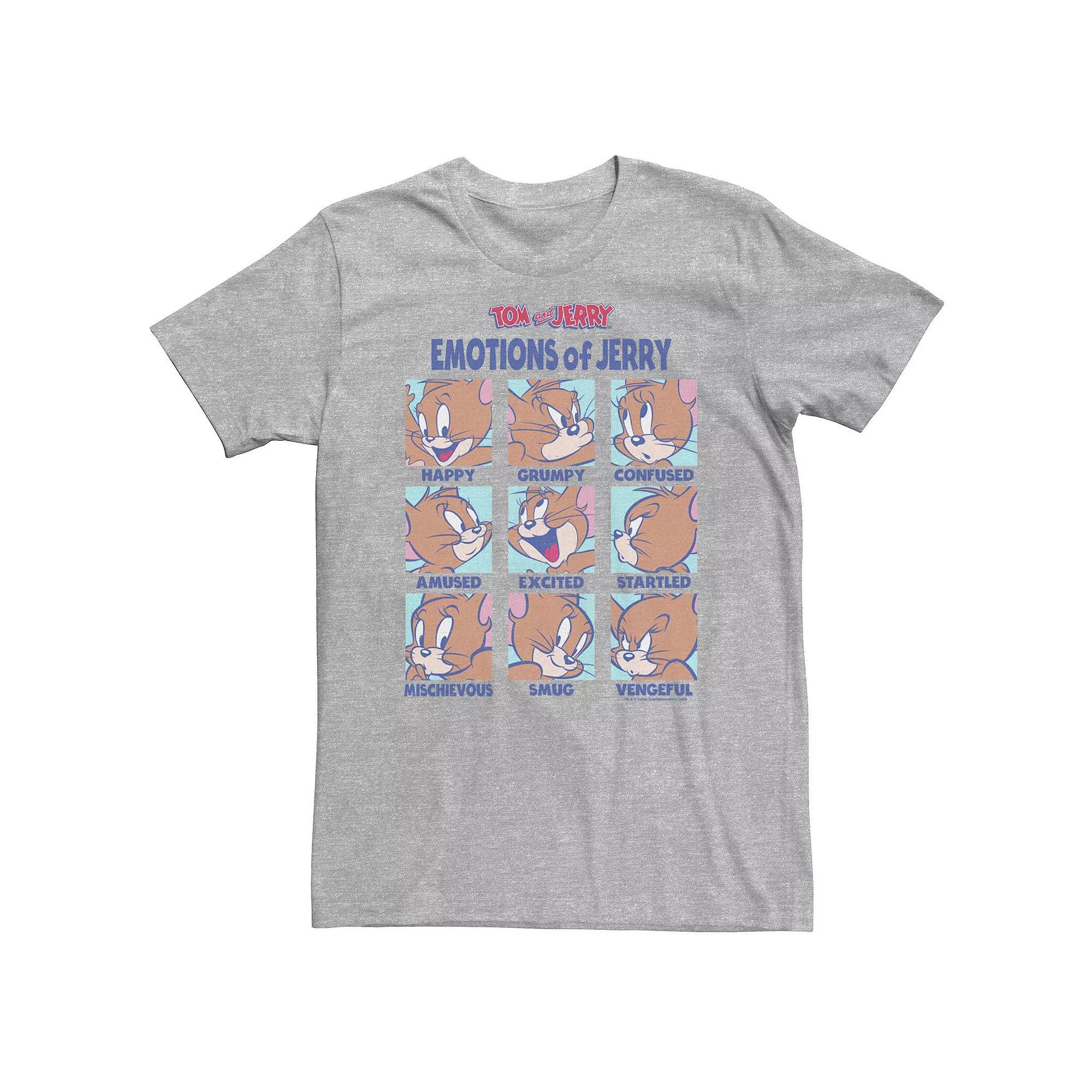 Big & Tall Tom And Jerry Emotions Of Jerry Box Up Tee, Men's,  Product Image