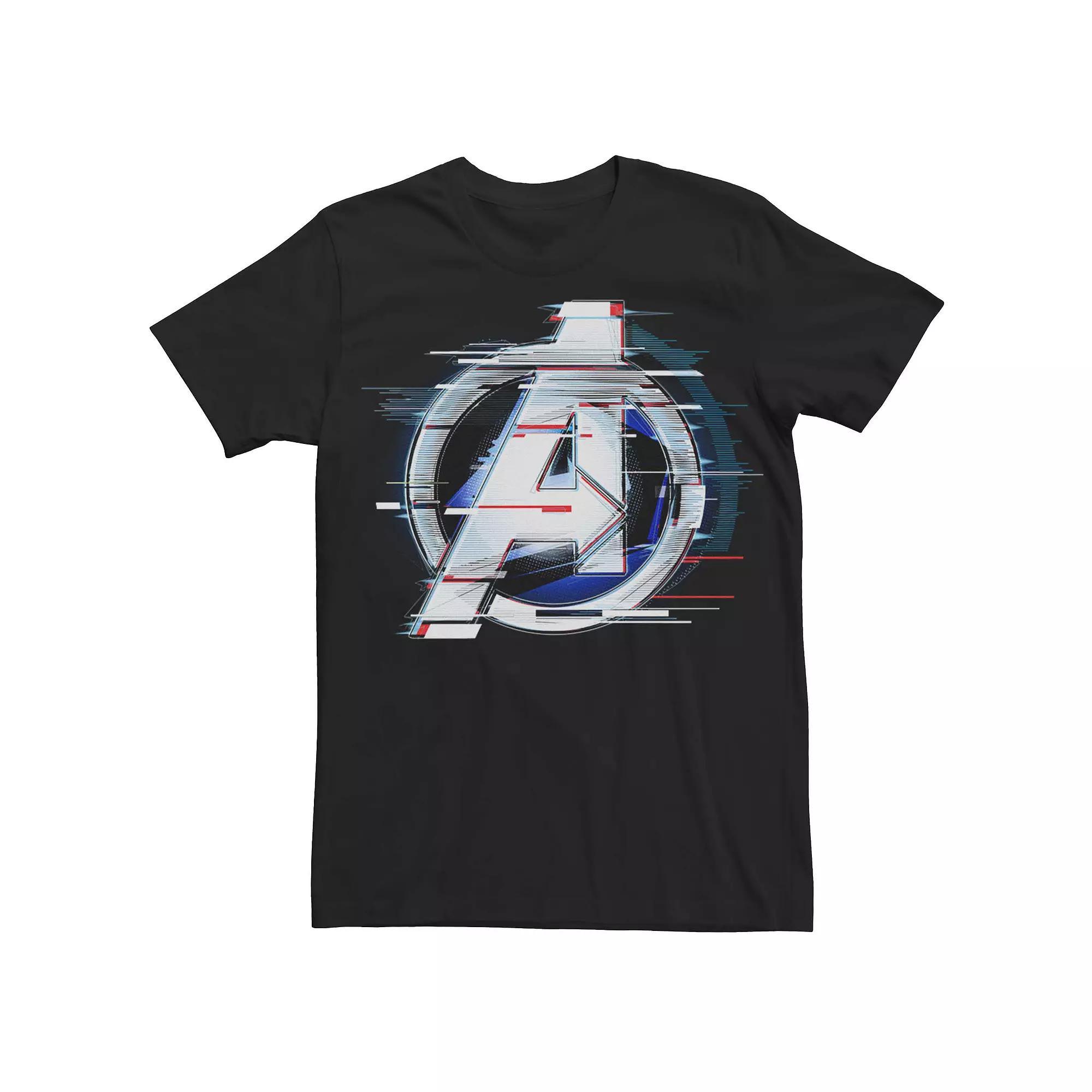 Men's Marvel Avengers Glitched Tech Logo Tee Shirt,  Product Image