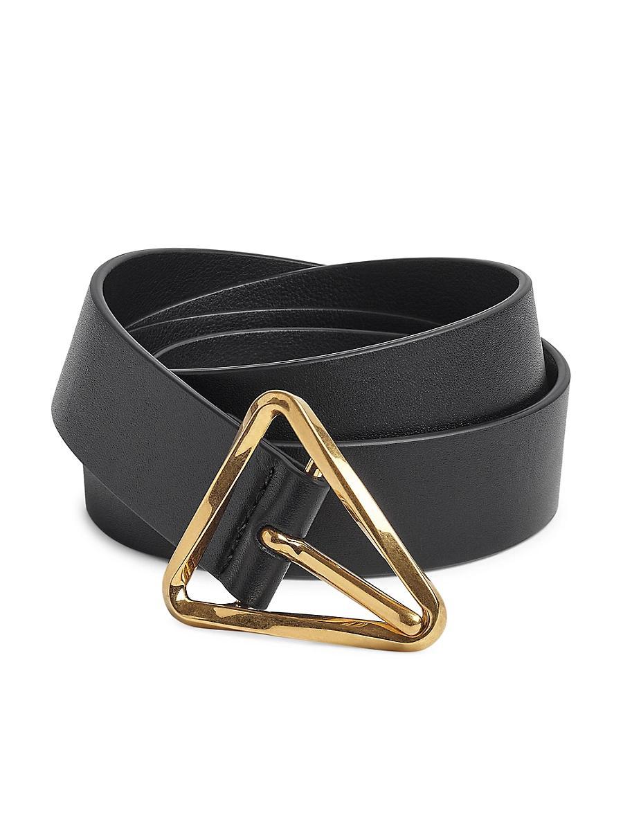 Womens Triangle Buckle Leather Belt Product Image