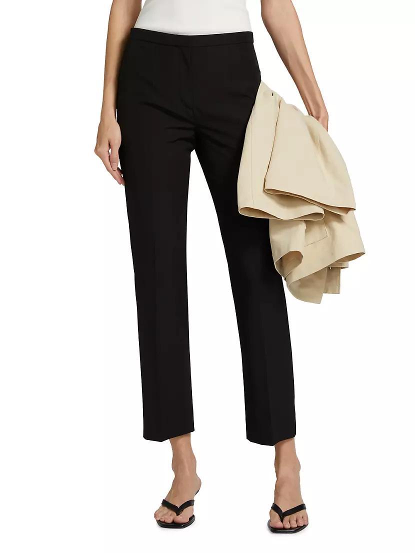 Cotton-Blend Straight-Leg Crop Pants Product Image