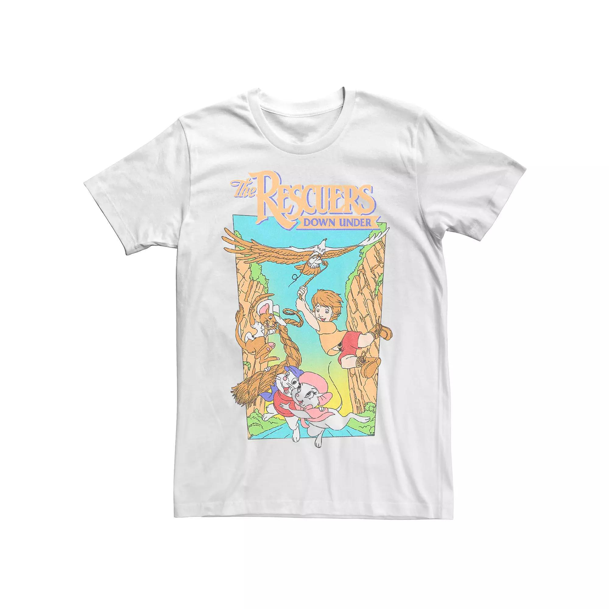 Disney's Rescuers Down Under Men's Movie Poster Tee, Size: Large, White Product Image