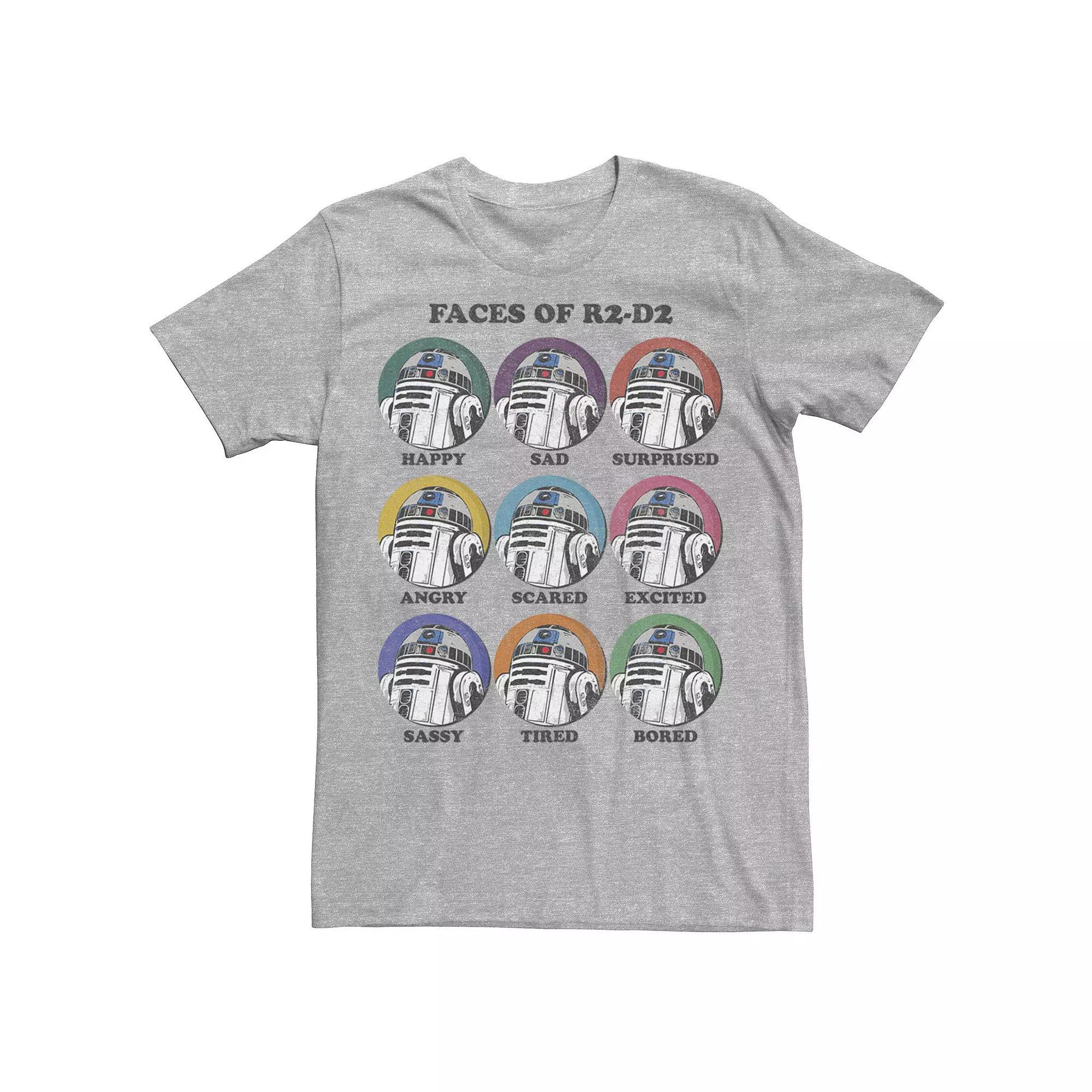 Men's Star Wars The Faces Of R2-D2 Tee, Size: Small, Athletic Grey Product Image