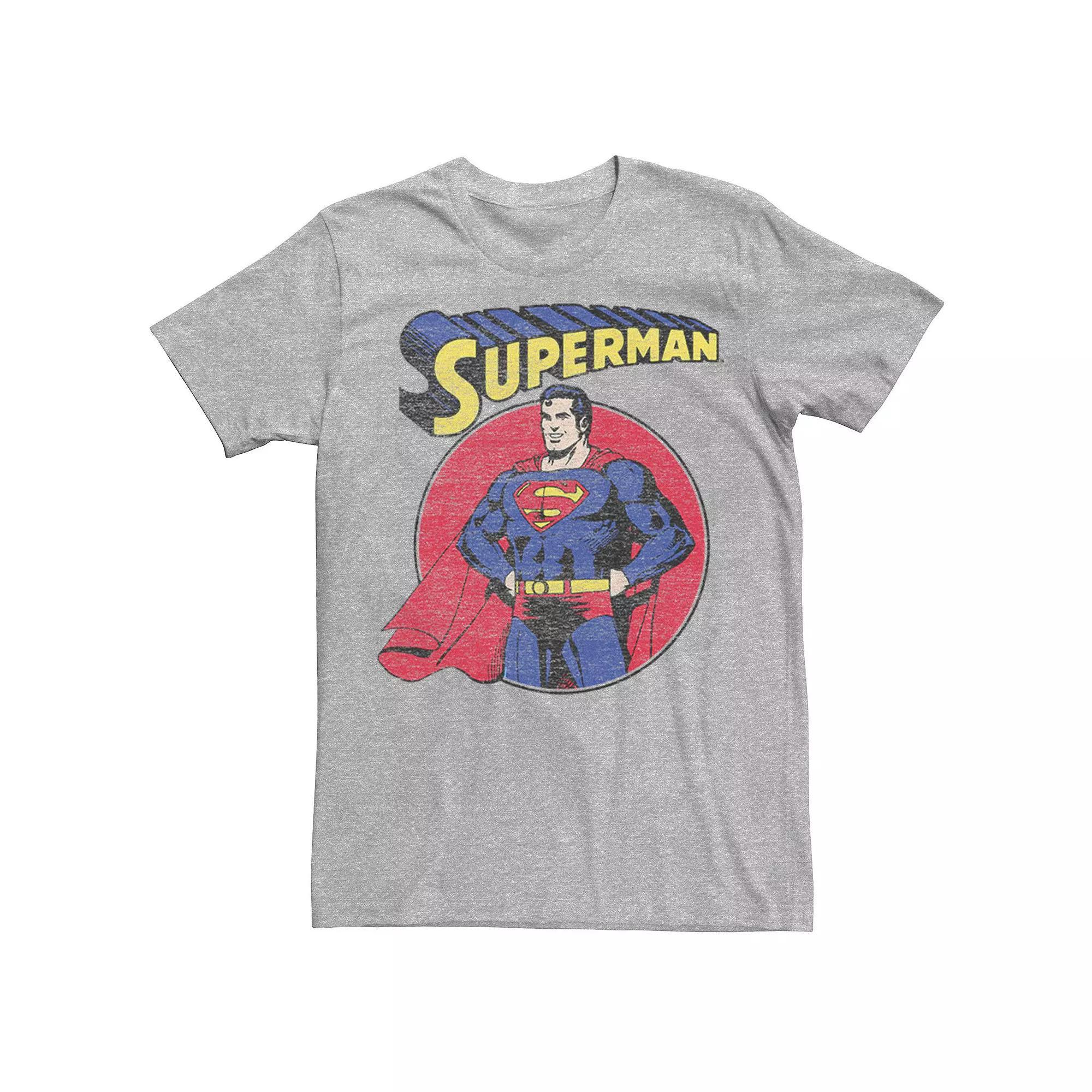 Men's DC Comics Superman Classic Circle Retro Logo Tee, Size: 3XL, Athletic Grey Product Image