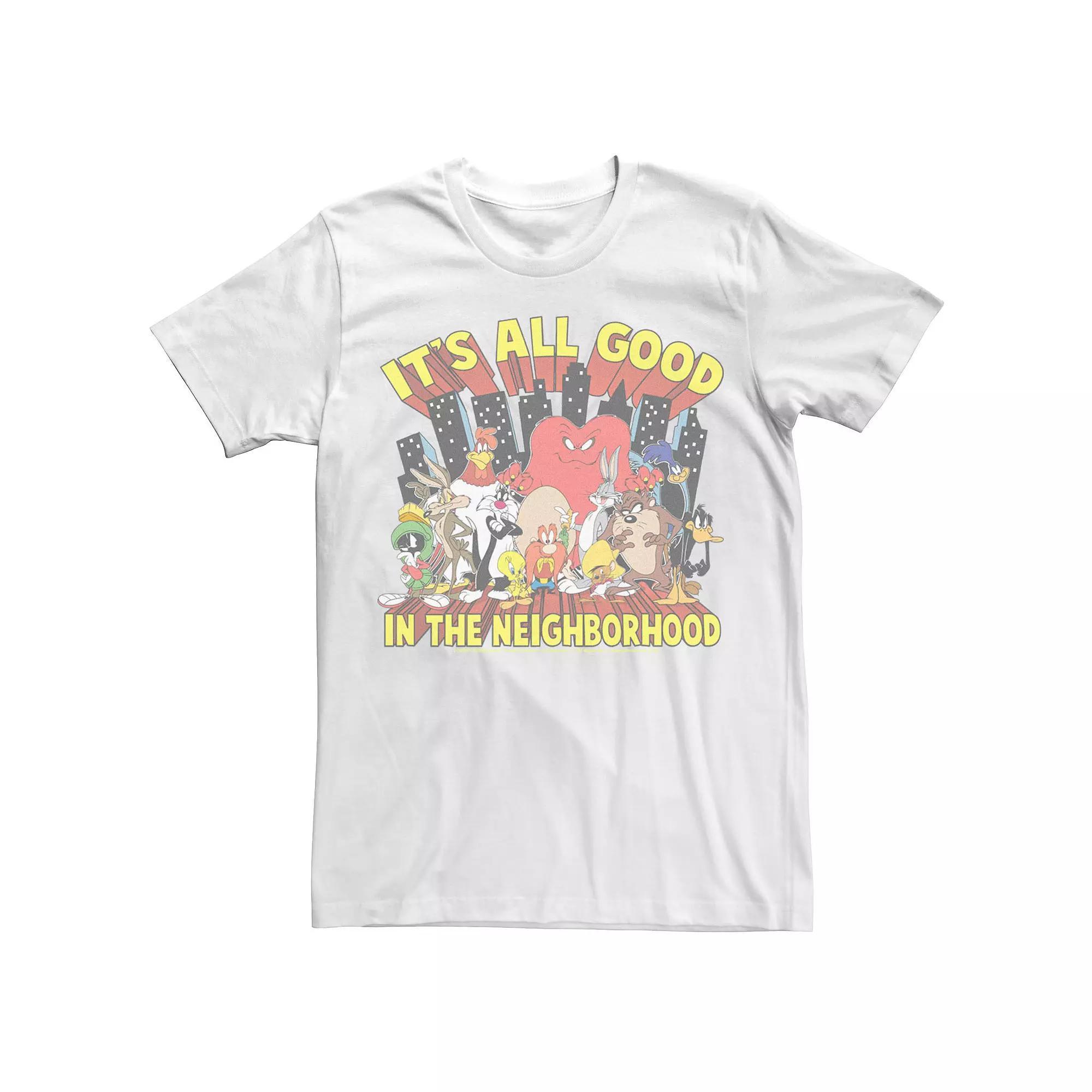 Men's Looney Tunes The Neighborhood Group Tee, Size: Large, White Product Image