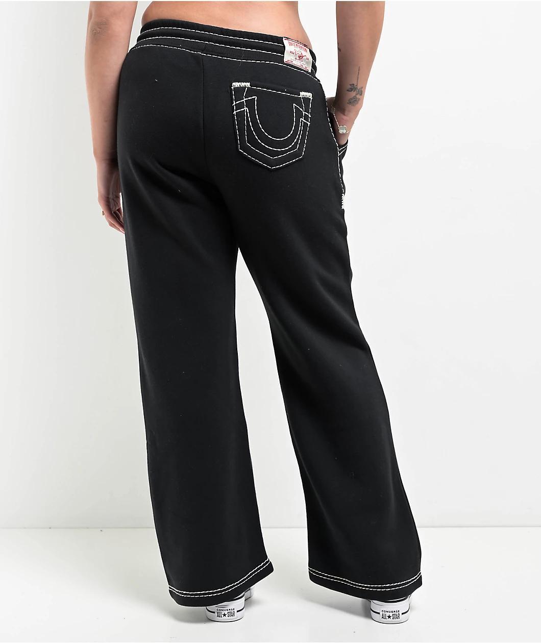 True Religion Super T Fleece Black Sweatpants Product Image