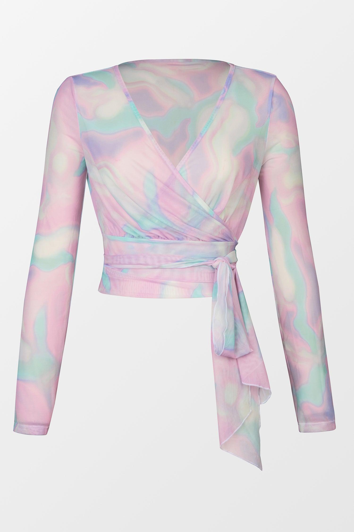 X STASSIE Abstract Abalone Mesh Cover-Up Top Product Image