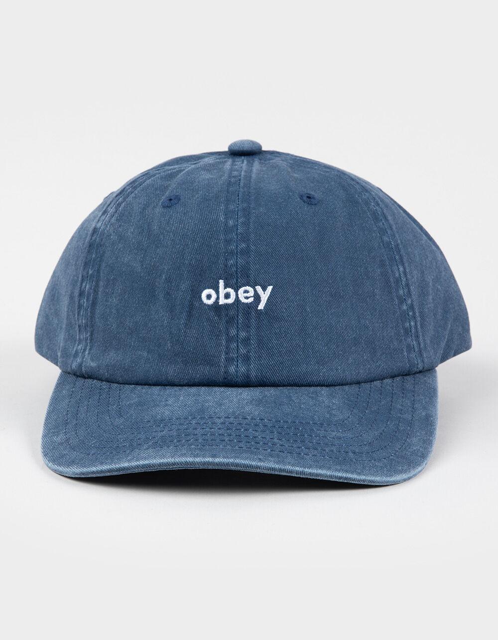 OBEY Pigment Lowercase 6 Panel Strapback Hat - NAVY Product Image