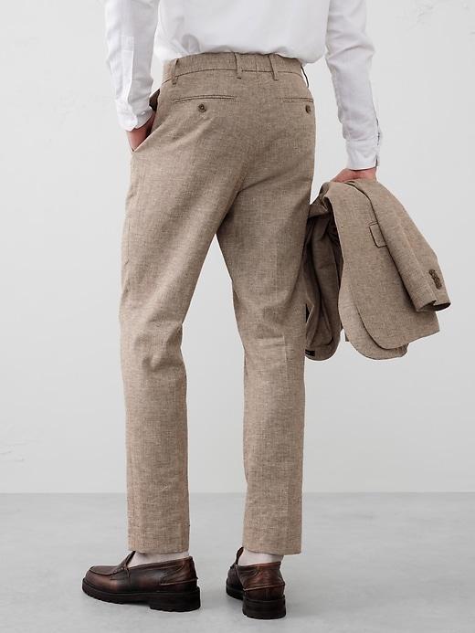 Tailored-Fit Linen-Blend Herringbone Suit Trouser Product Image