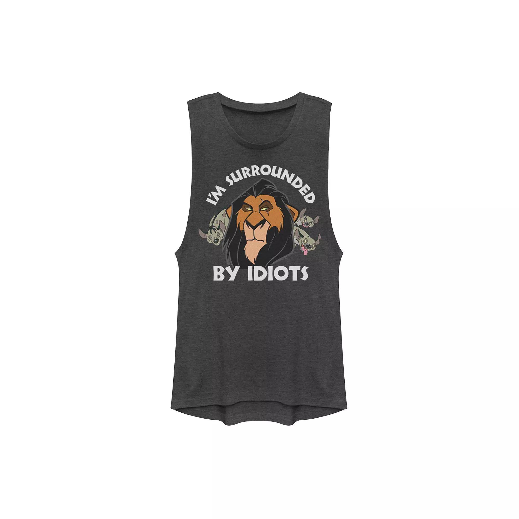 Juniors Lion King Scar Surrounded By Idiots Muscle Tank Top, Girl's,  Product Image