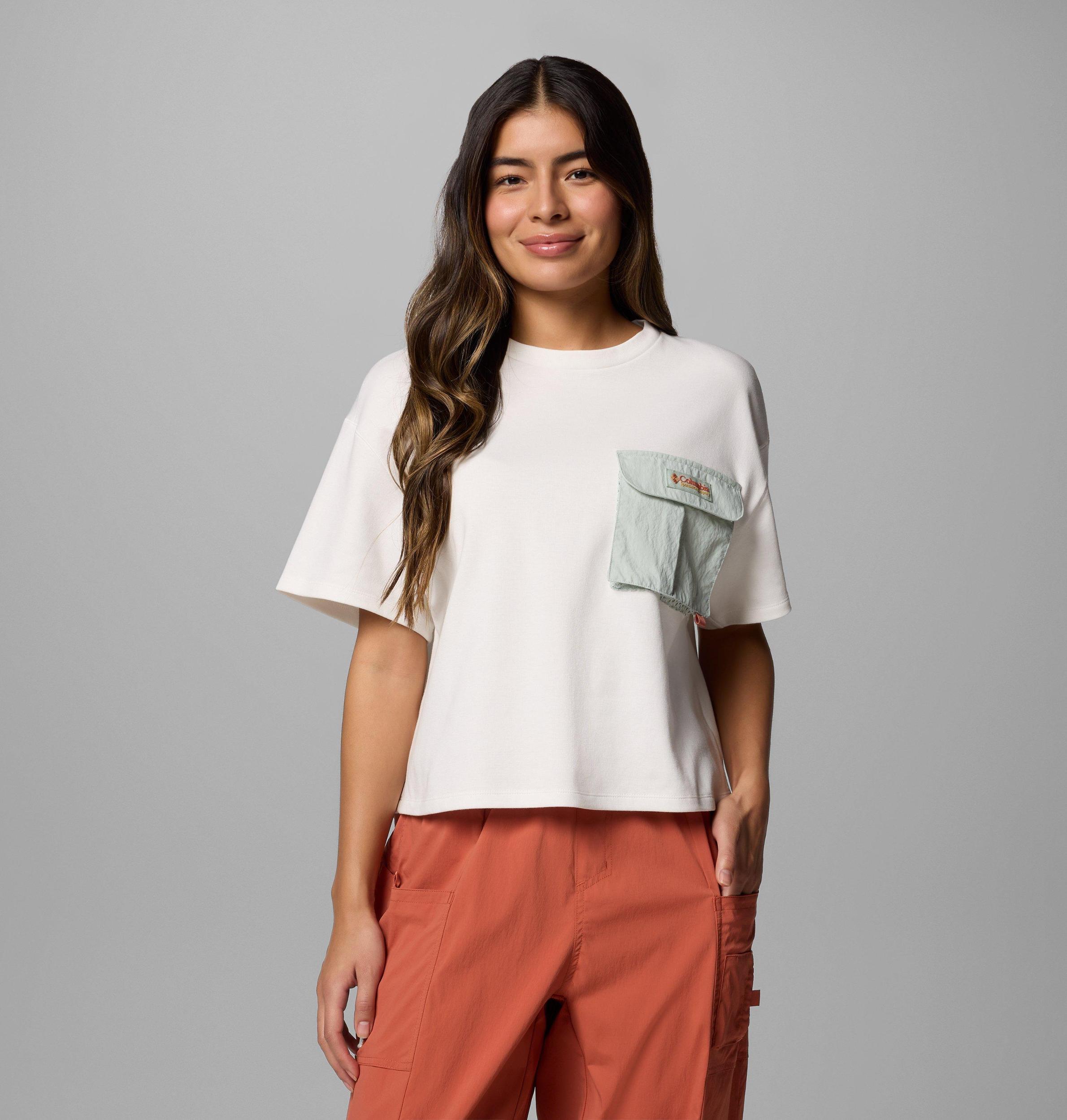Columbia Womens Cove Beach Cropped Pocket T-Shirt- Product Image