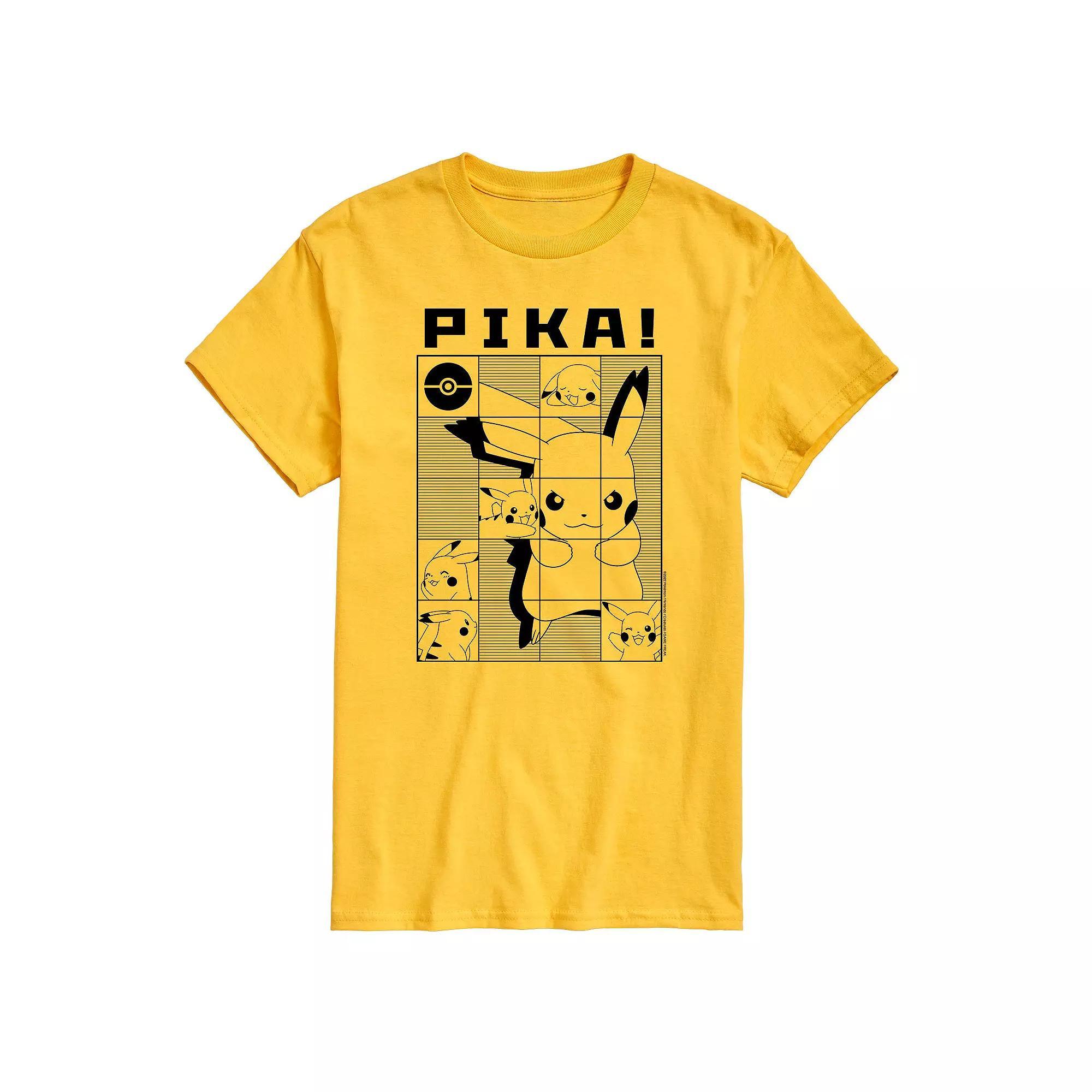 Men's Pokemon Pika Squares Tee, Size: Medium, Yellow Product Image