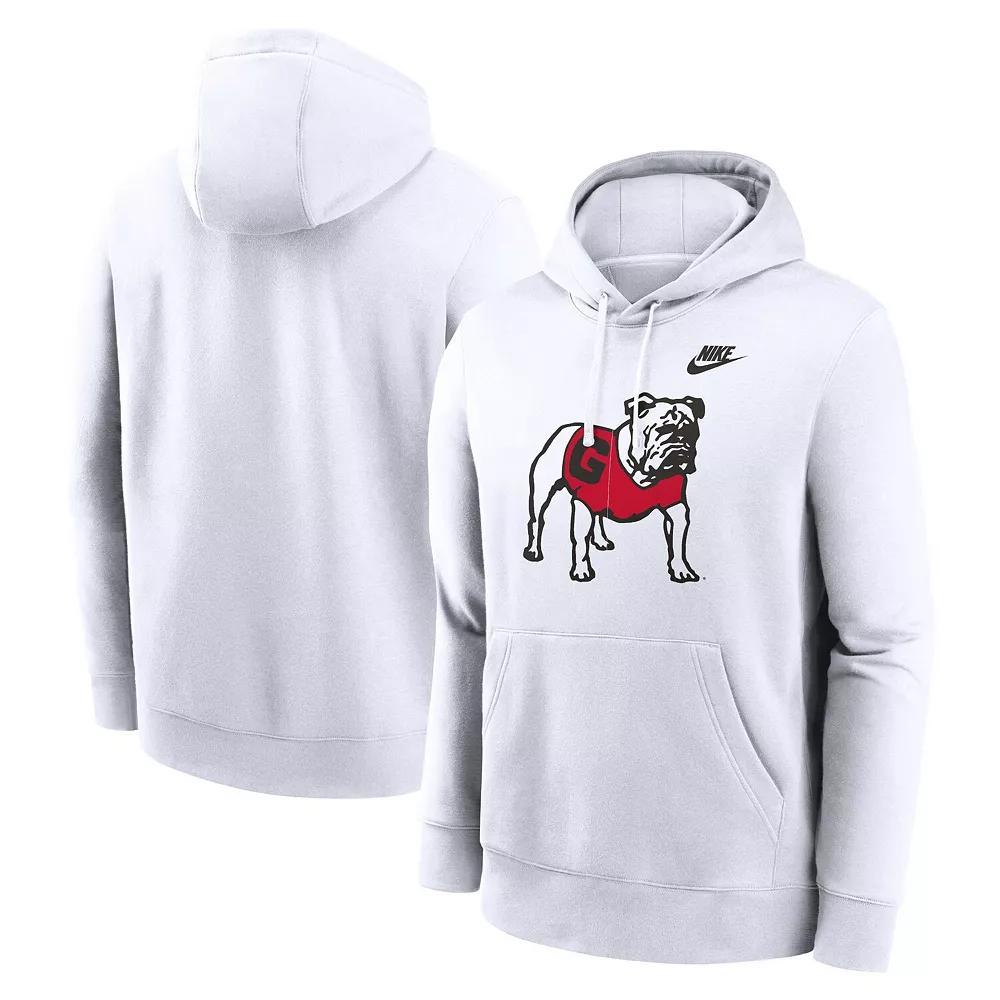 Men's Nike White Georgia Bulldogs Legacy Logo Club Fleece Pullover Hoodie, Size: XL Product Image