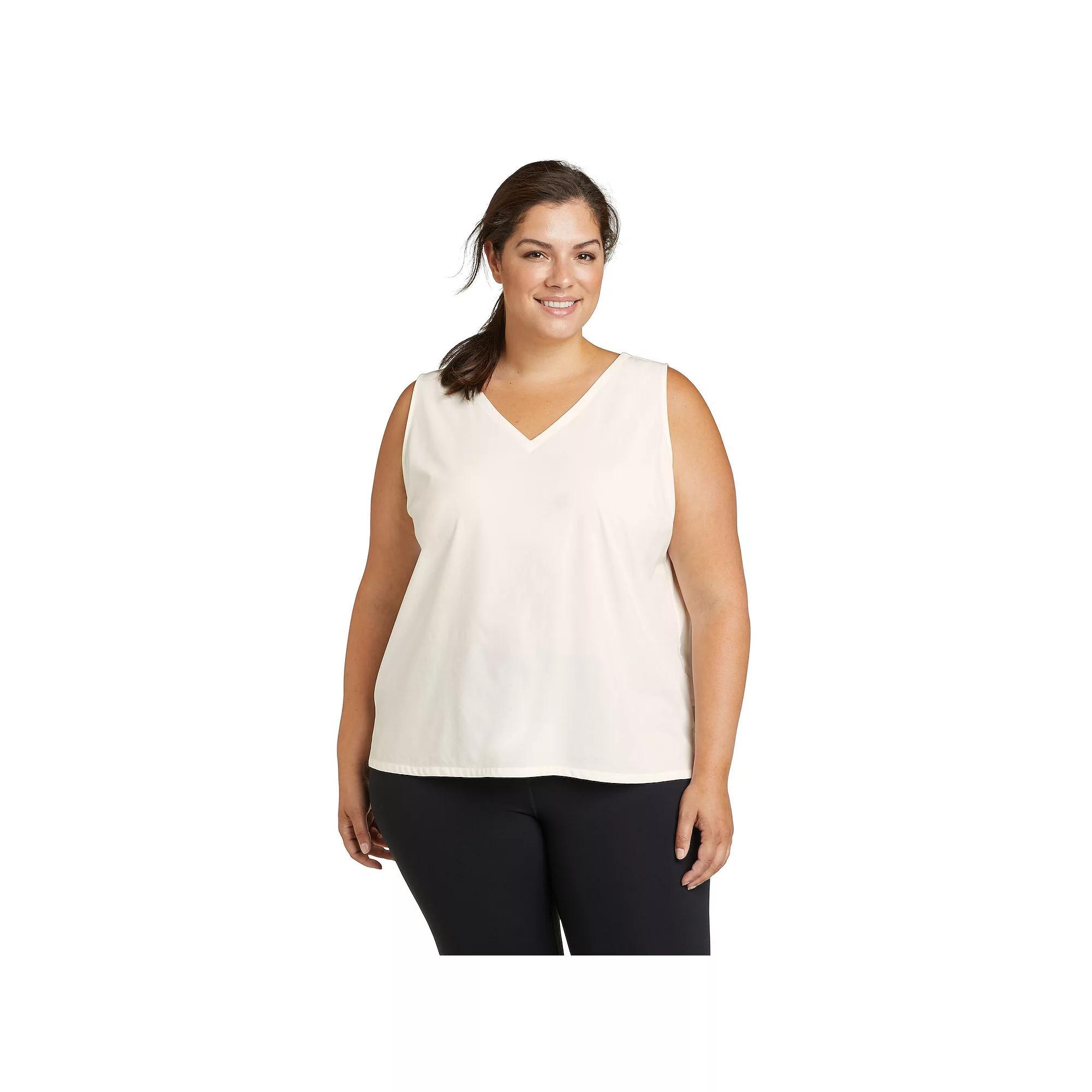 Plus Size Eddie Bauer Departure V-Neck Tank Top, Women's, Size: 1XL, Snow Product Image