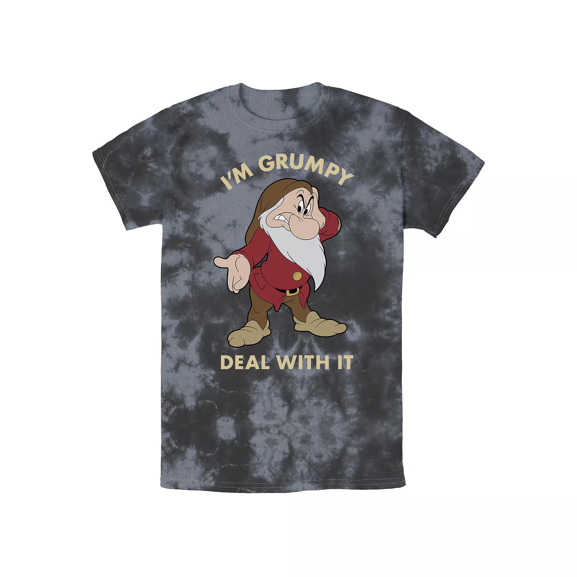 Men's Disney Snow White I'm Grumpy Deal With It Portrait Bomabrd Wash Tee,  Product Image