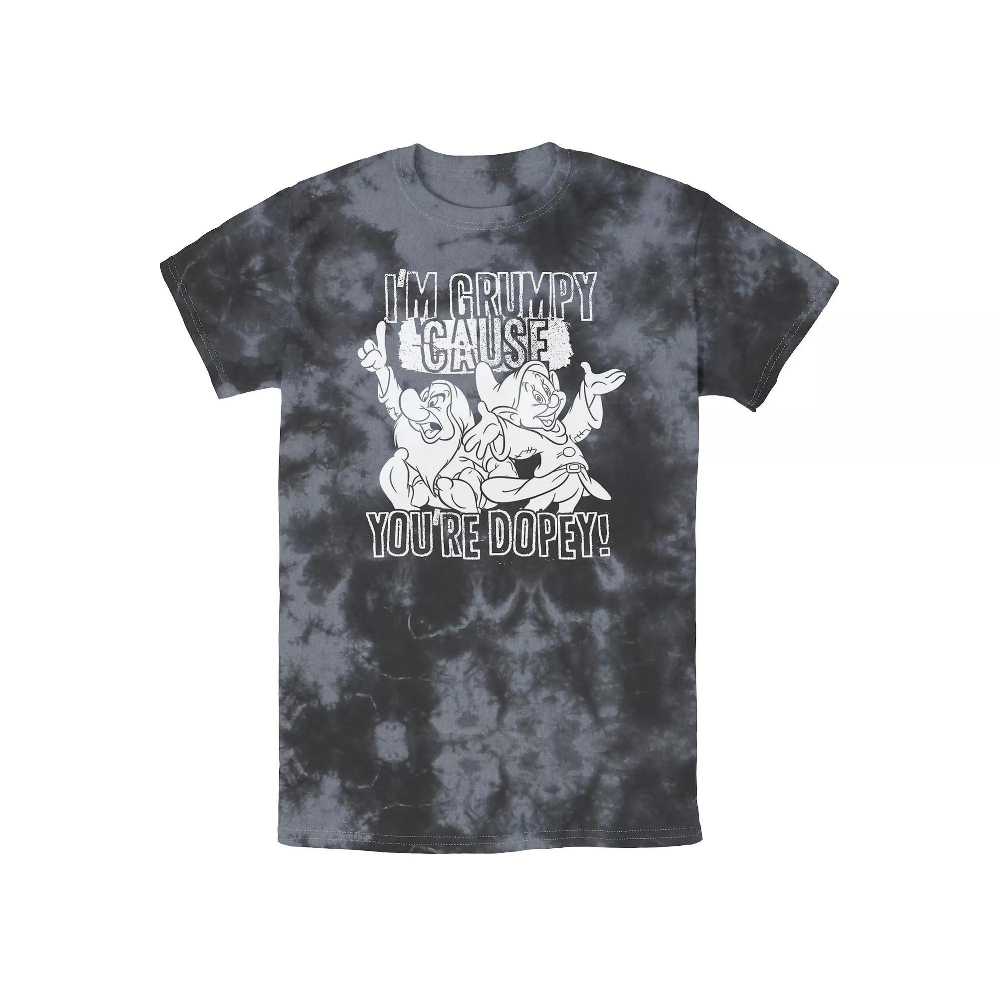 Men's Disney Snow White I'm Grumpy Cause You're Dopey Bomabrd Wash Tee, Size: Medium, Black Grey Product Image