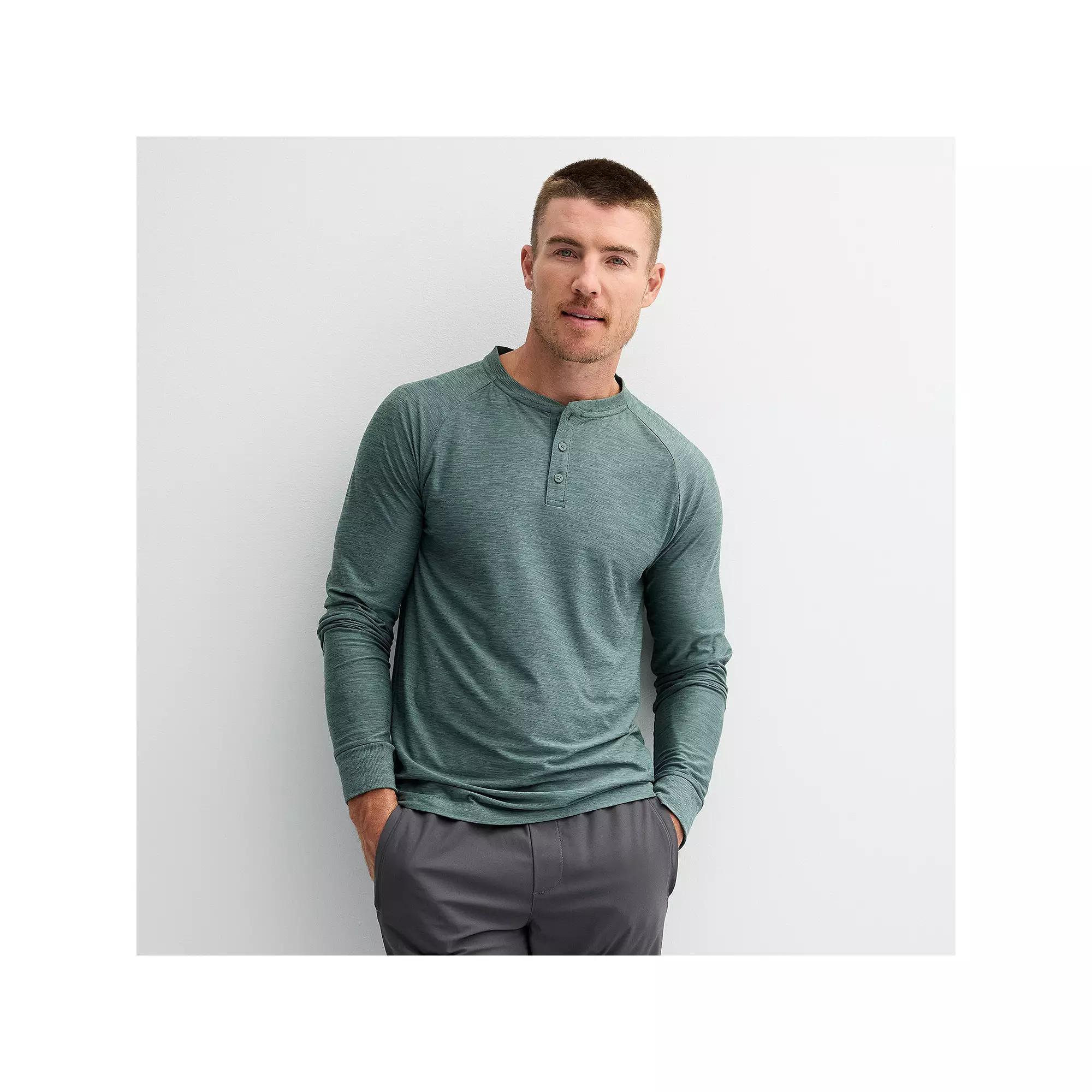 Men's FLX Long Sleeve Luxury Soft Wander Henley,  Product Image