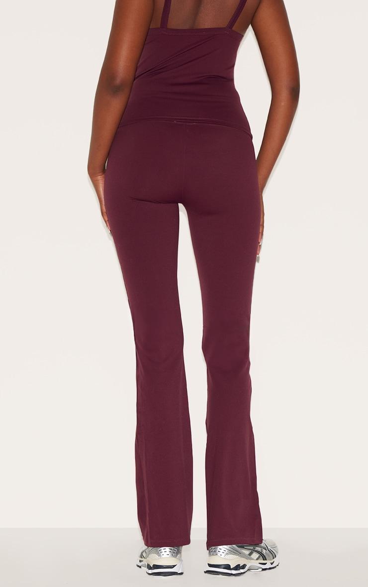 Burgundy Sculpt Wrap Waist Gym Leggings Product Image