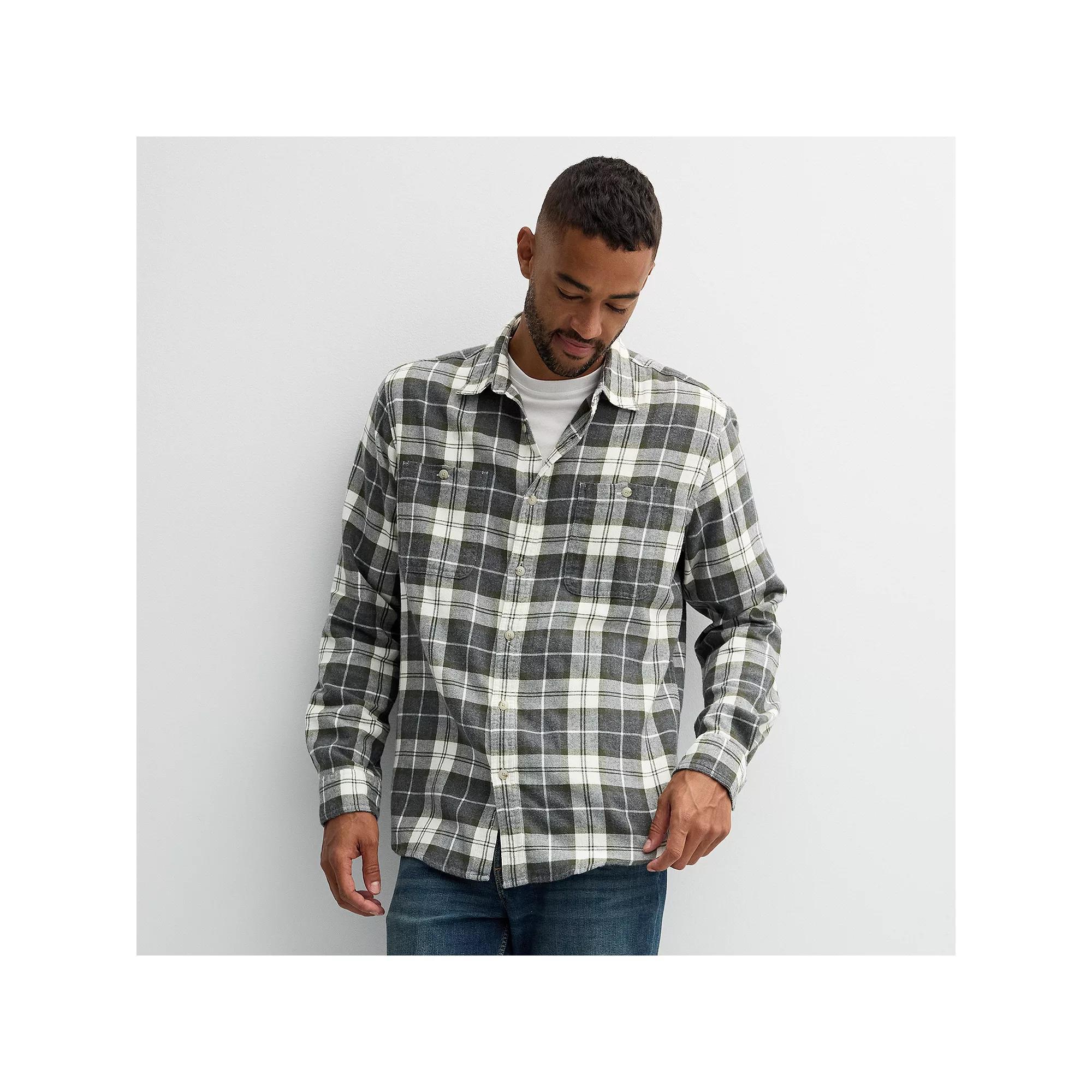Men's Sonoma Goods For Life® Supersoft Flannel Button-Down Shirt,  Product Image